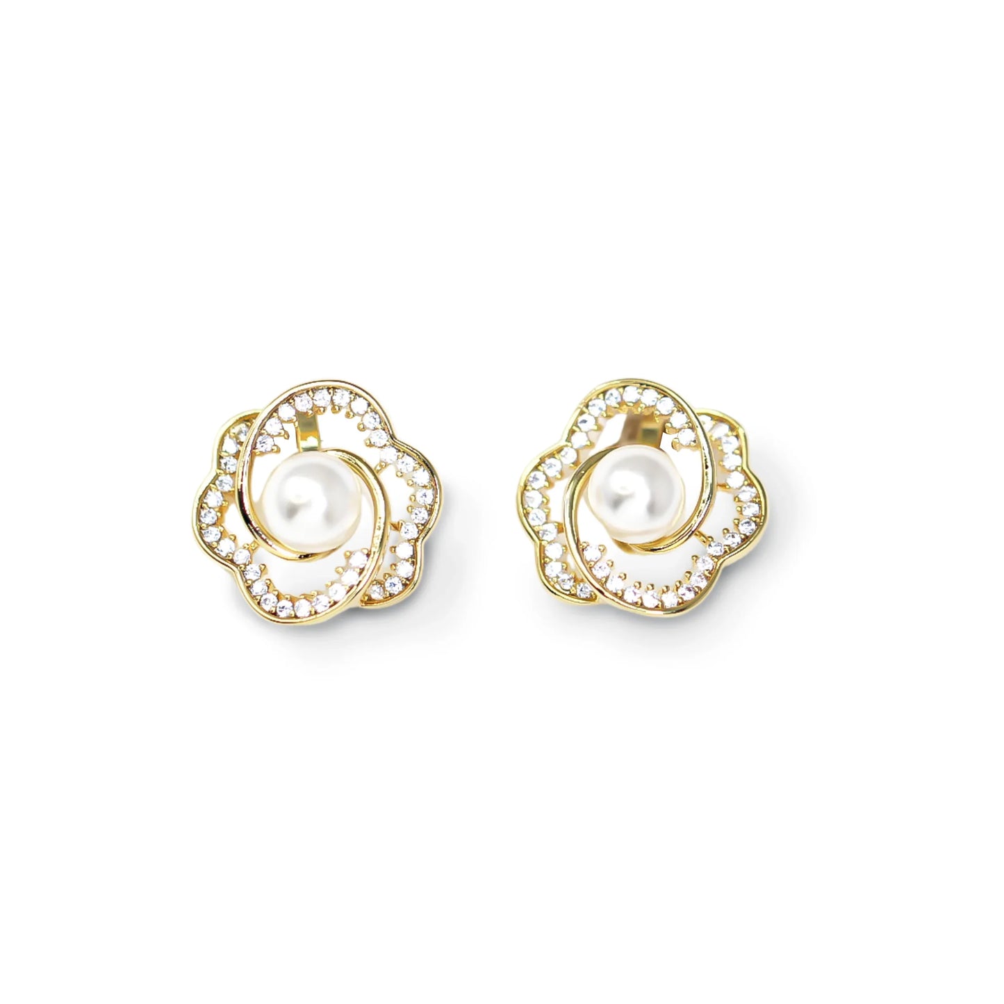 Margarita Rose Gold Plated Stud Earrings - Amulya Gems