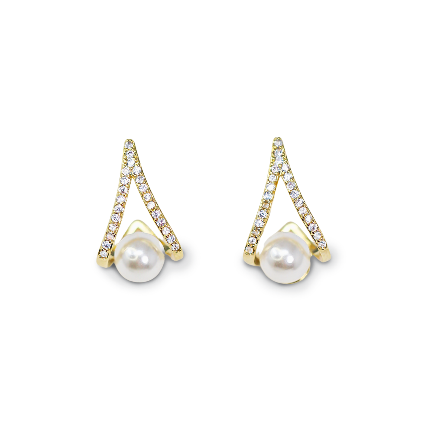 Ellen Pearl Drop Stud Earrings - Amulya Gems