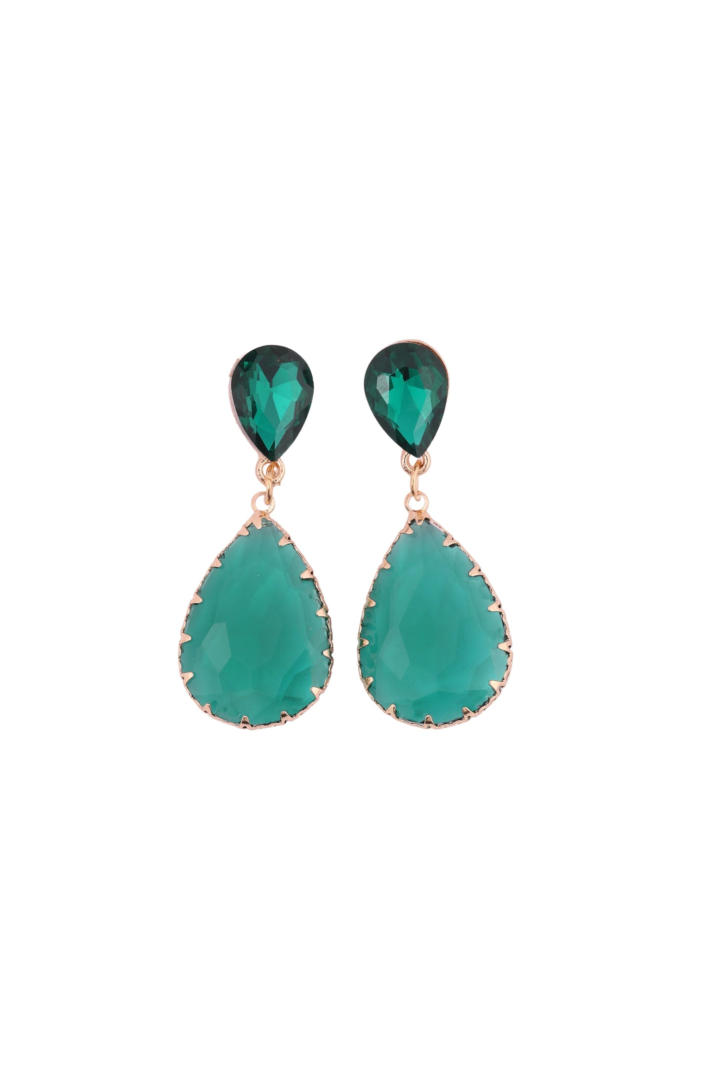 Emerald Elegance Drop Earrings - Amulya Gems