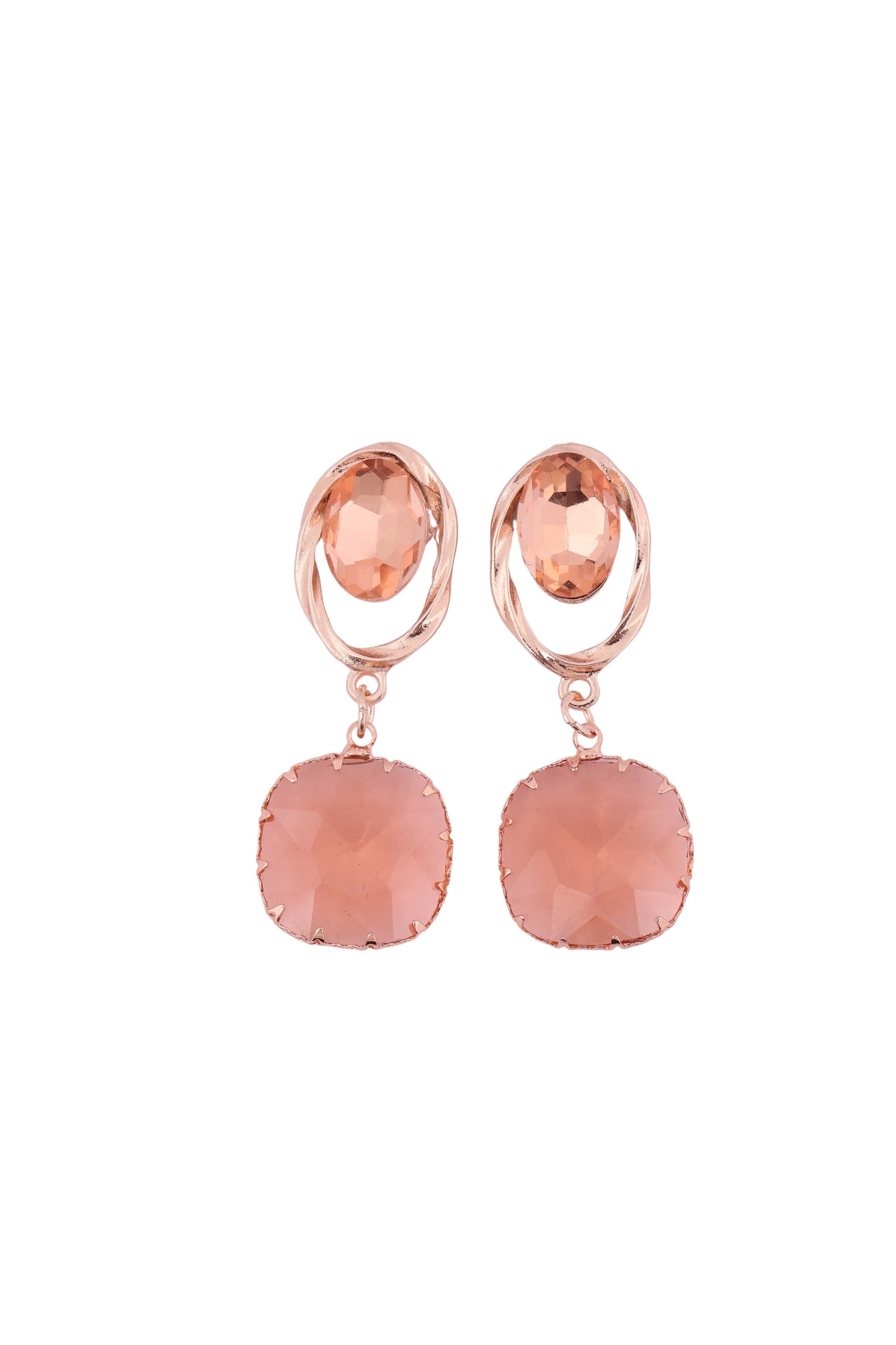 Rose Radiance Drop Earrings - Amulya Gems