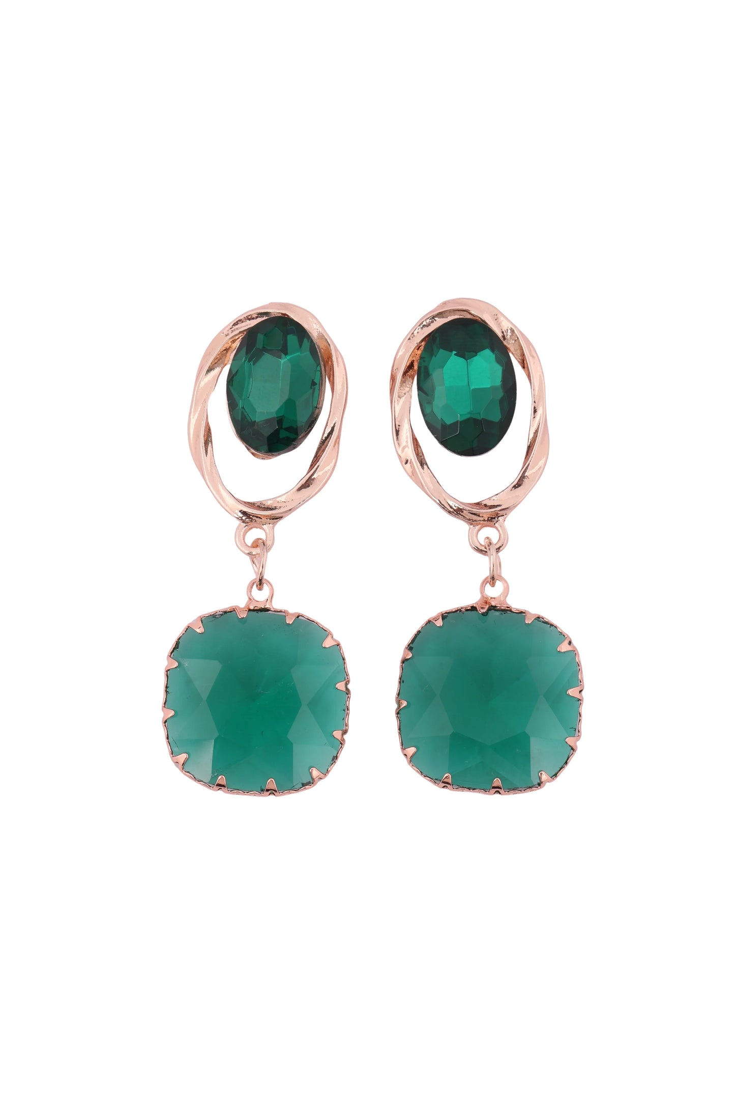 Emerald Majesty Dangle Earrings - Amulya Gems