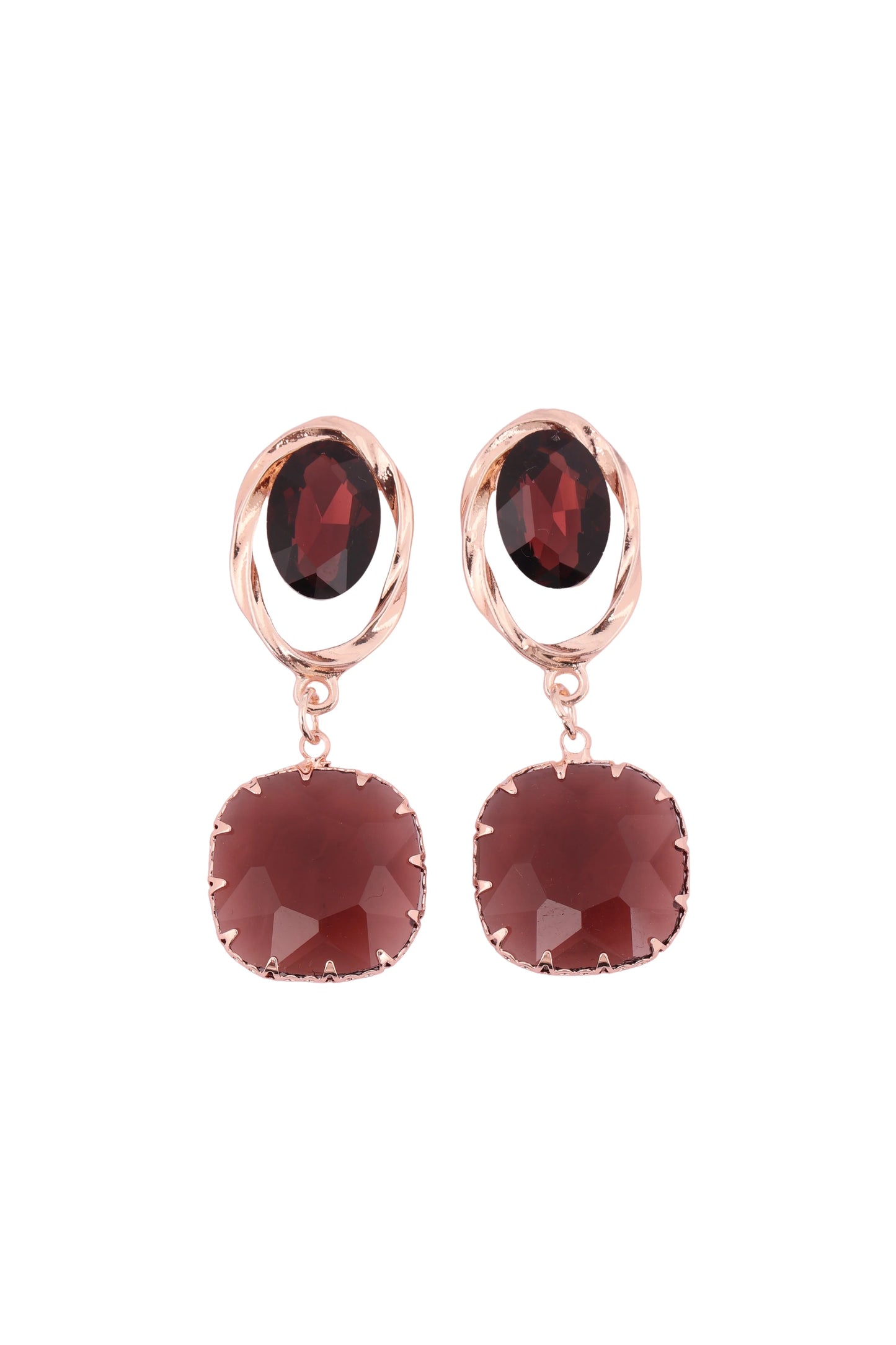 Mocha Elegance Dangle Earrings - Amulya Gems