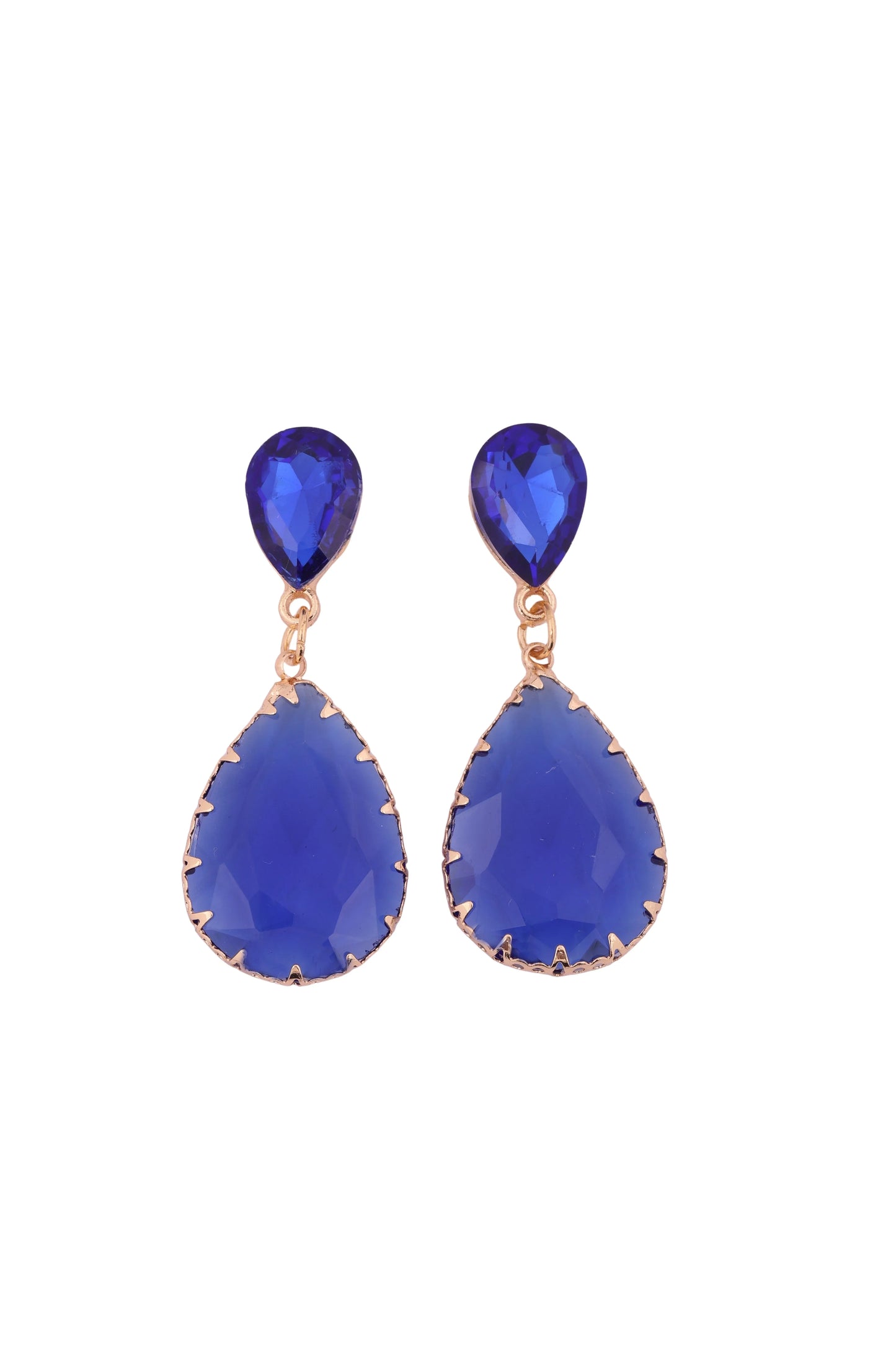 Sapphire Blue Drop Earrings - Amulya Gems