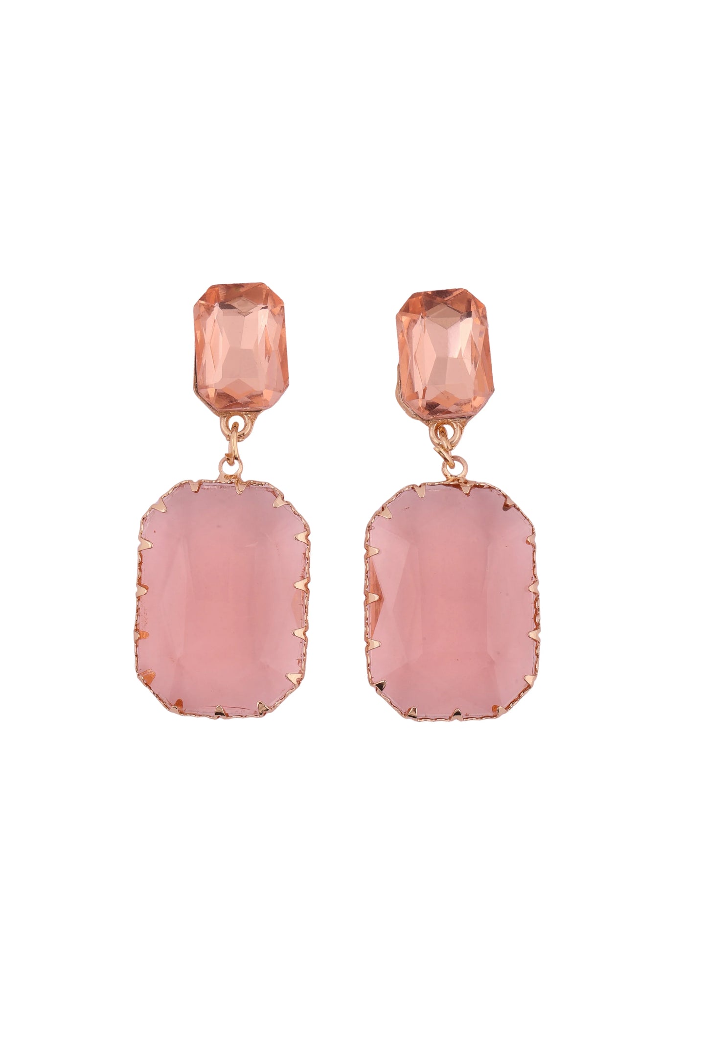 Blush Pink Gemstone Drop Earrings - Amulya Gems