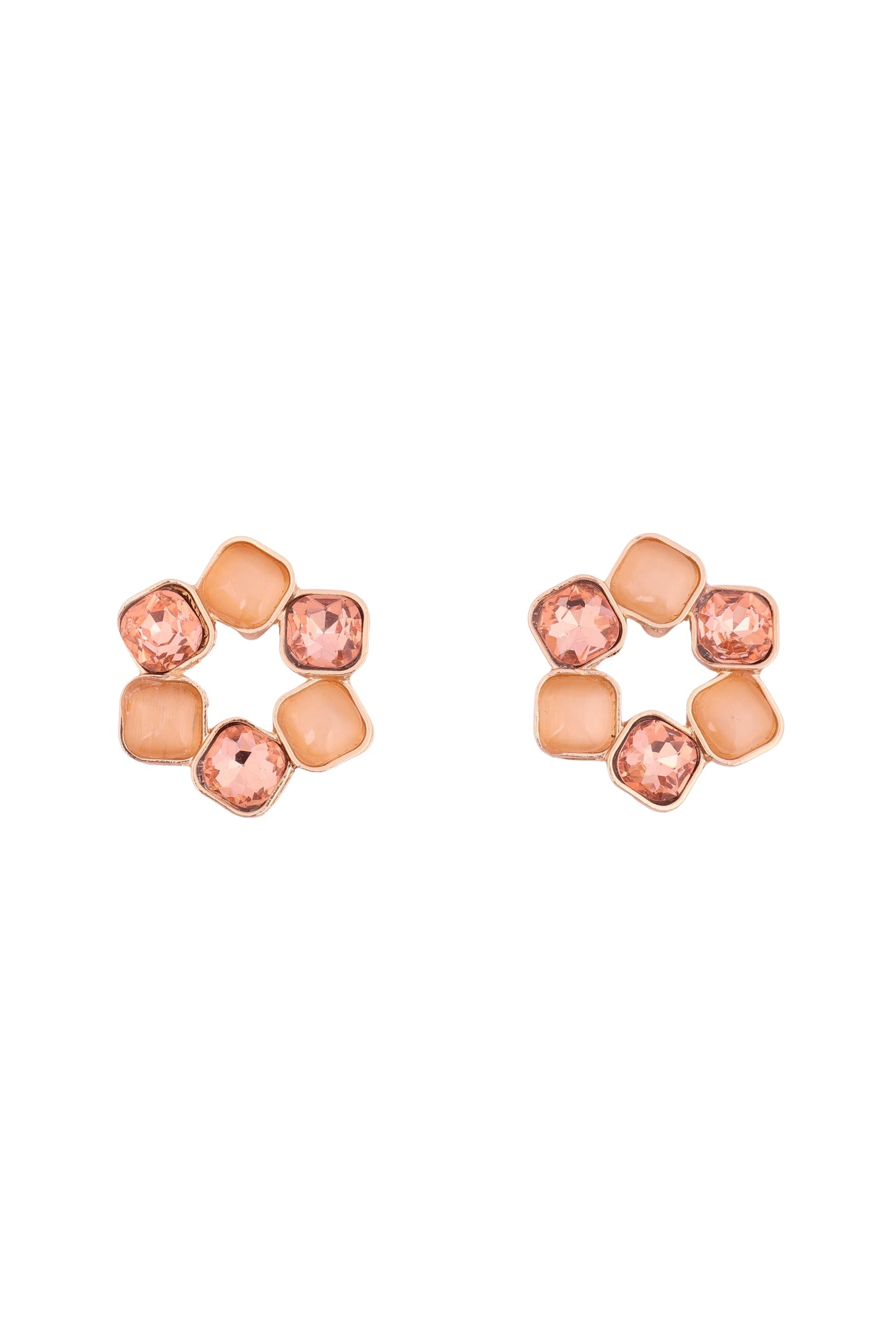 Blush Elegance Stud Earrings - Amulya Gems