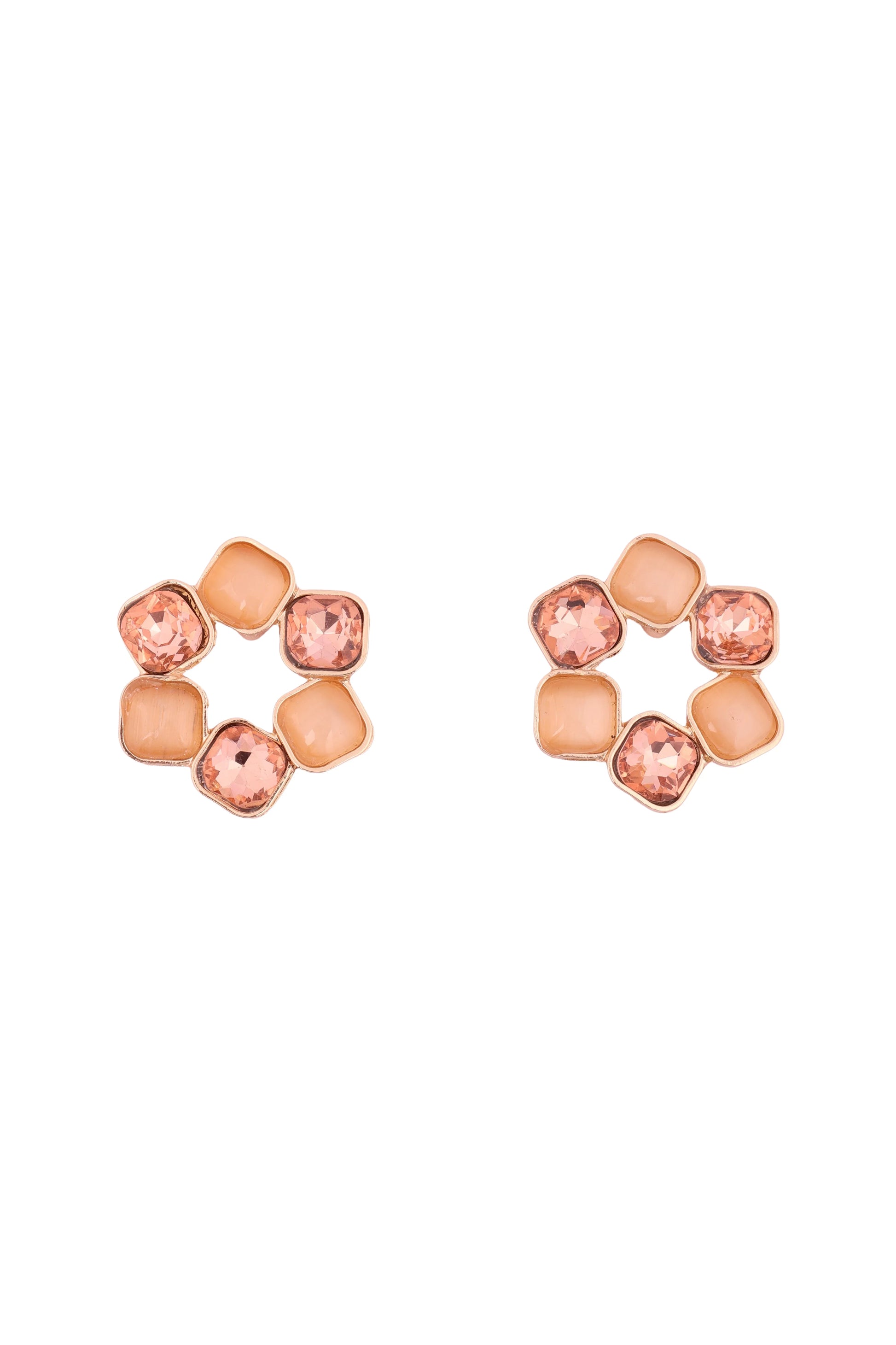 Blush Elegance Stud Earrings - Amulya Gems