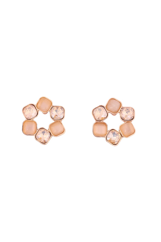 Crystal Bloom Stud Earrings - Amulya Gems