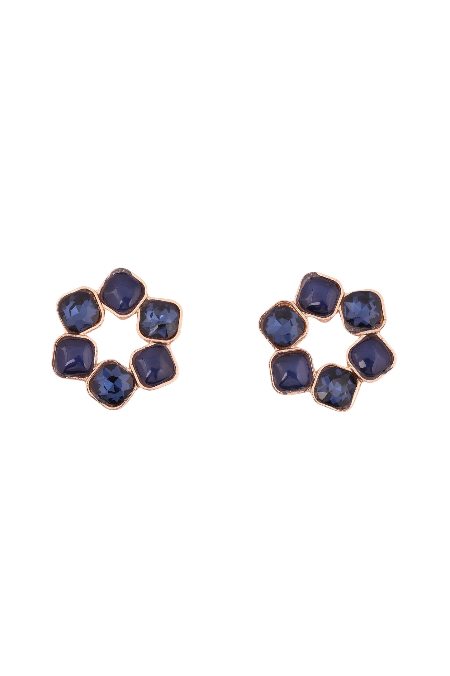 Blue Glamour Stud Earrings - Amulya Gems