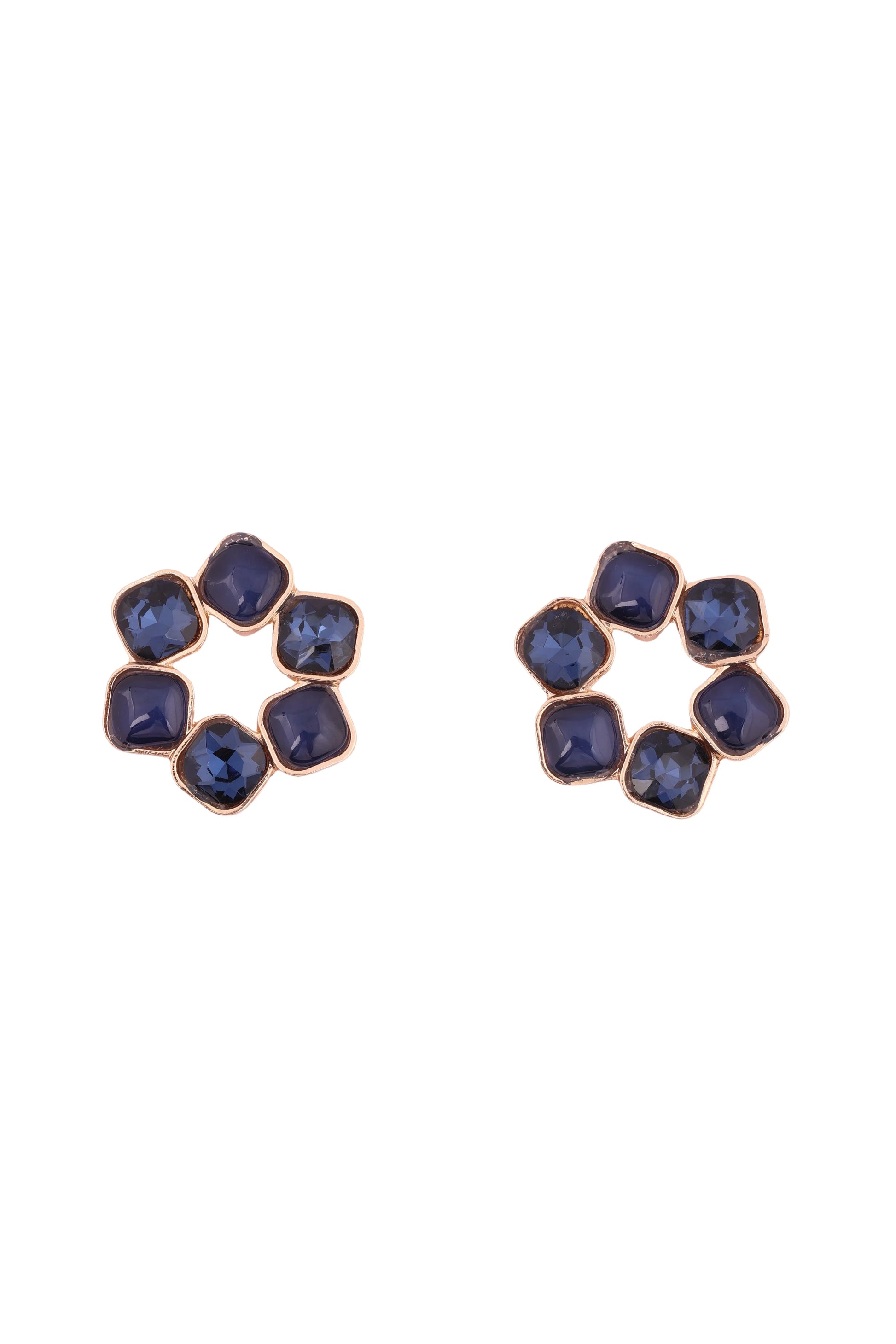 Blue Glamour Stud Earrings - Amulya Gems
