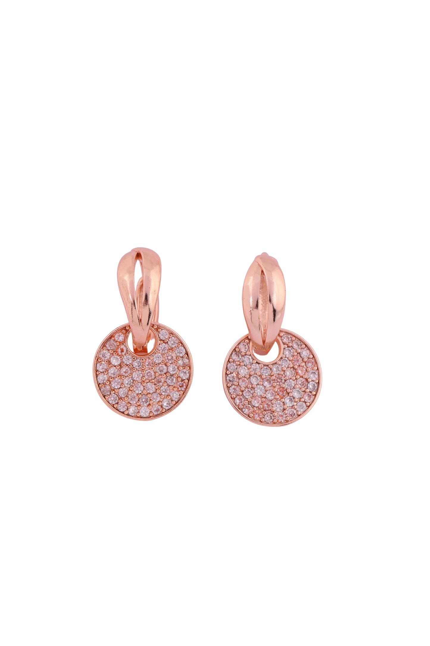 Rose Glow Pavé Earrings - Amulya Gems