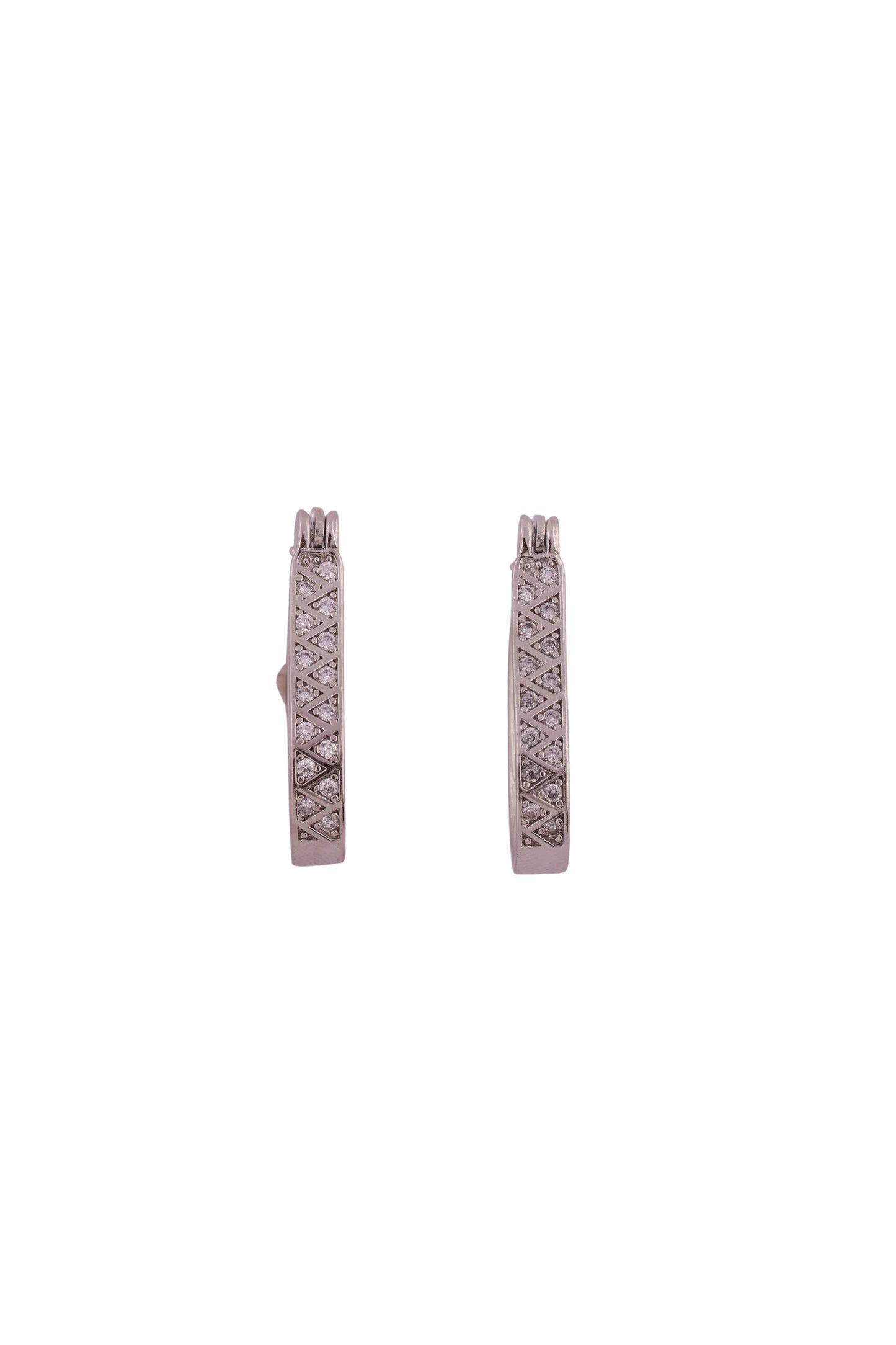 Diamond Lattice Hoop Earrings - Amulya Gems