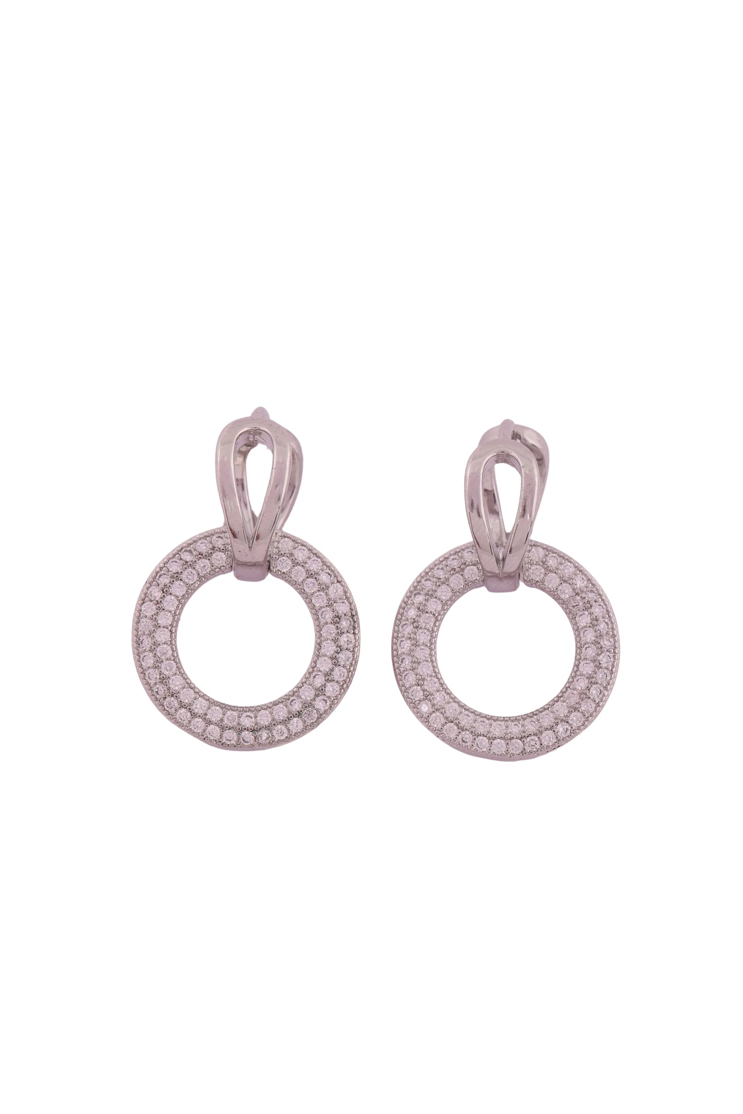 Diamond Halo Hoop Earrings - Amulya Gems