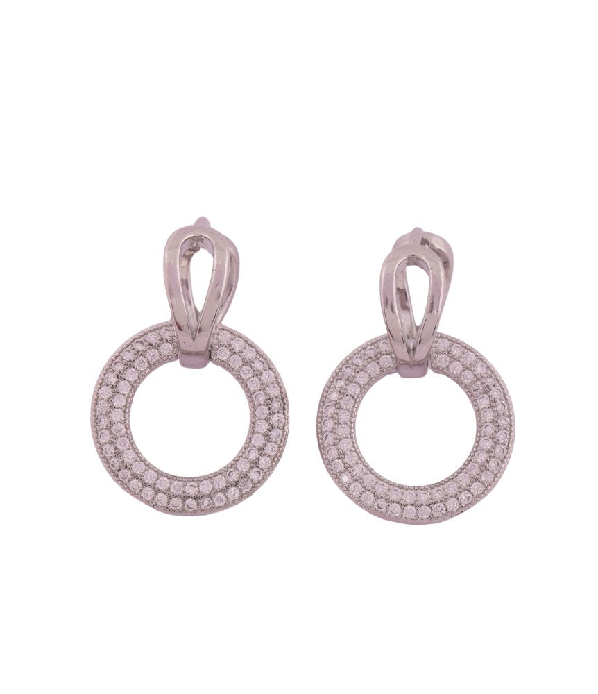 Diamond Halo Hoop Earrings