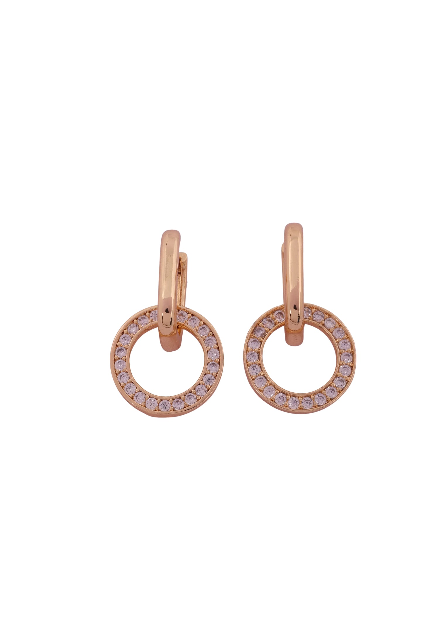 Sparkling Circle Drop Earrings – A Timeless Statement - Amulya Gems