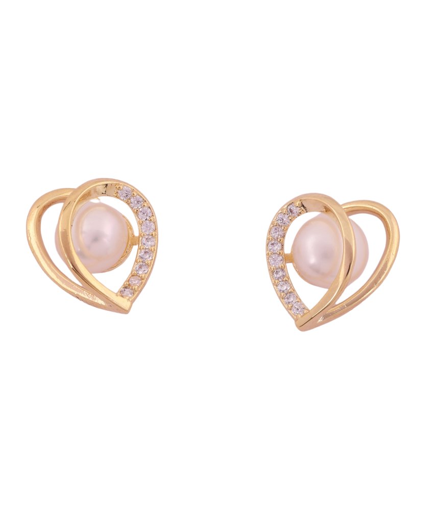 Elegant Pearl Heart Earrings – A Touch of Grace