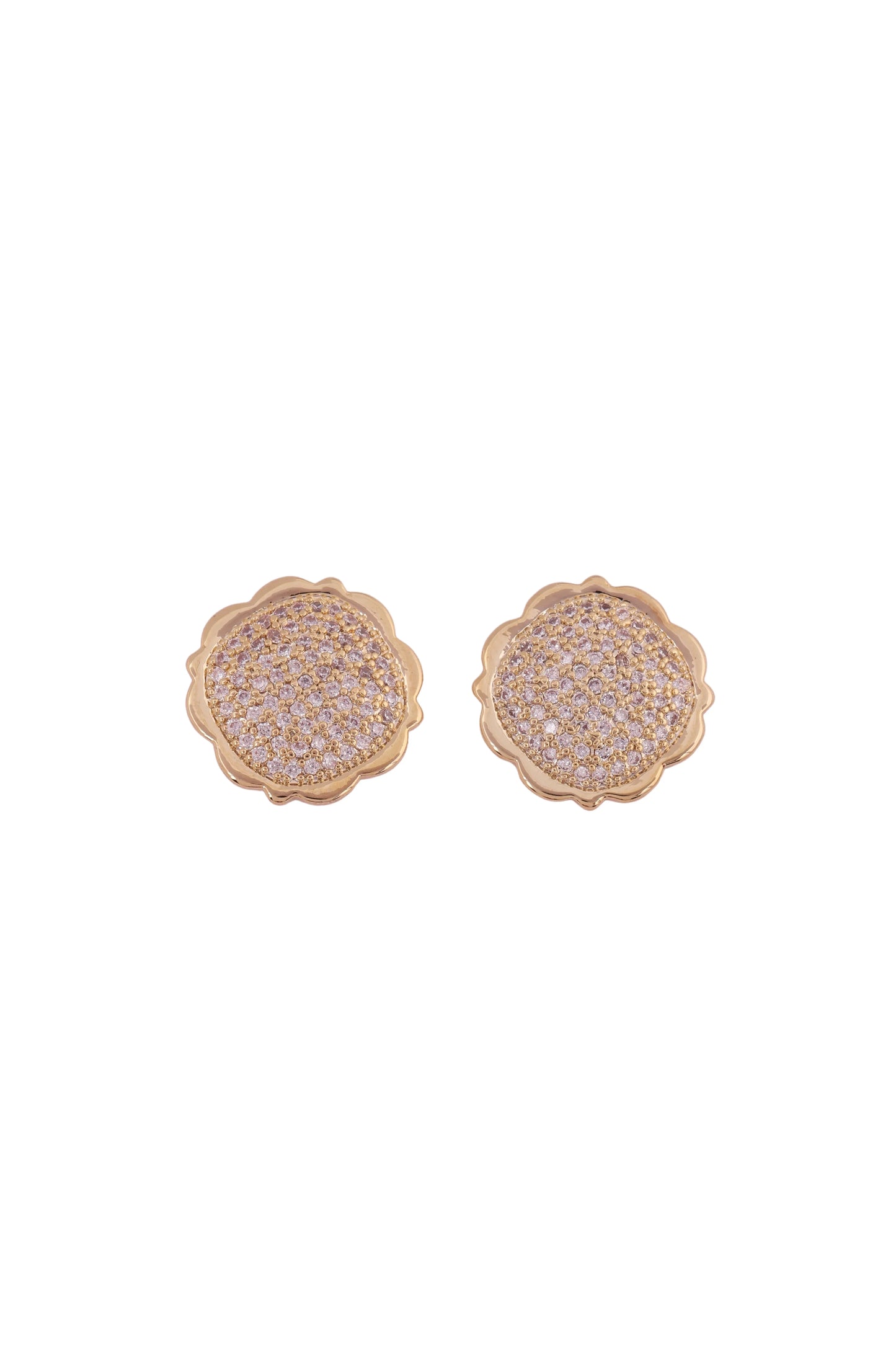 Elegant Gold-Plated Floral Stud Earrings - Amulya Gems