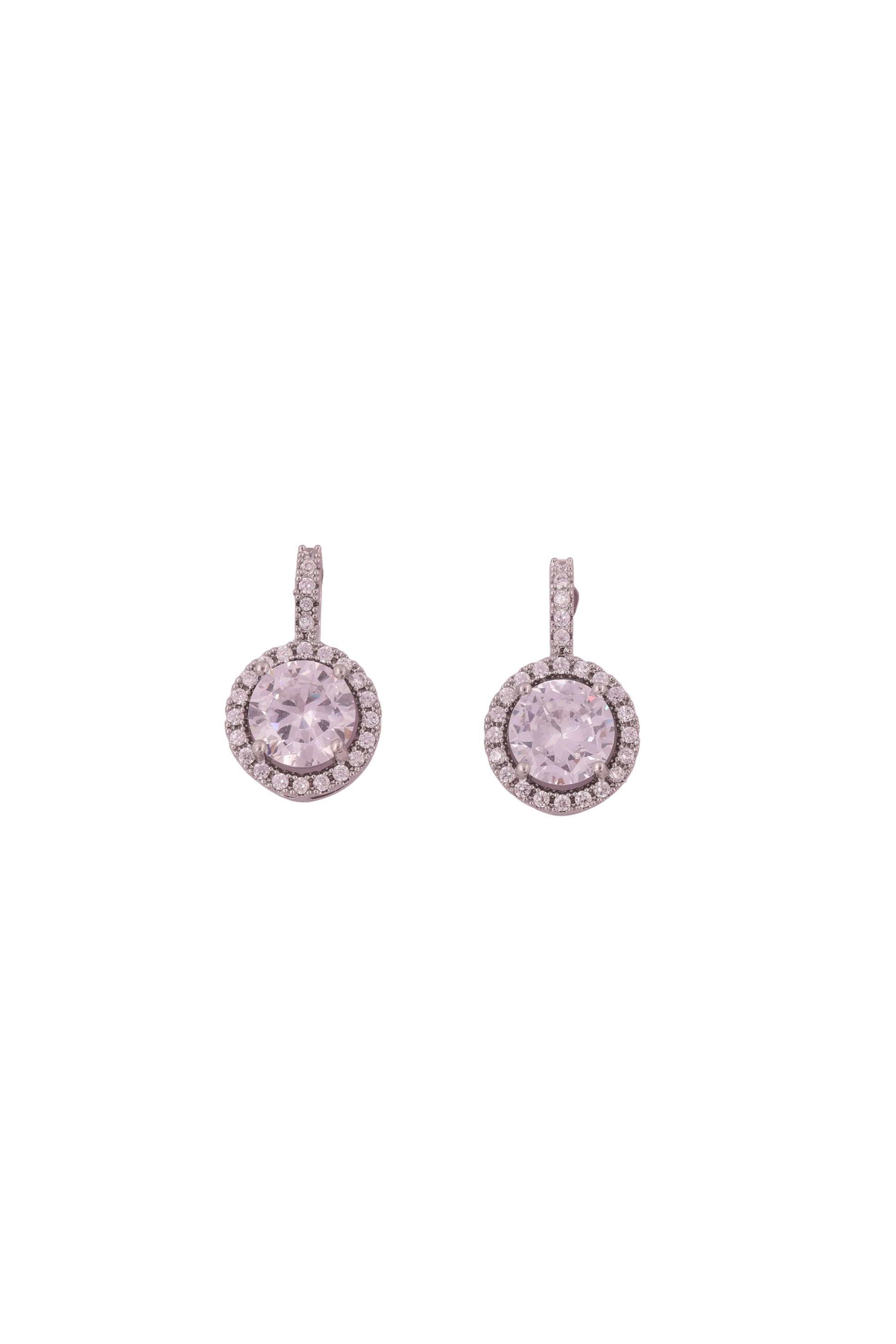 Elegant Halo Drop Earrings - Amulya Gems