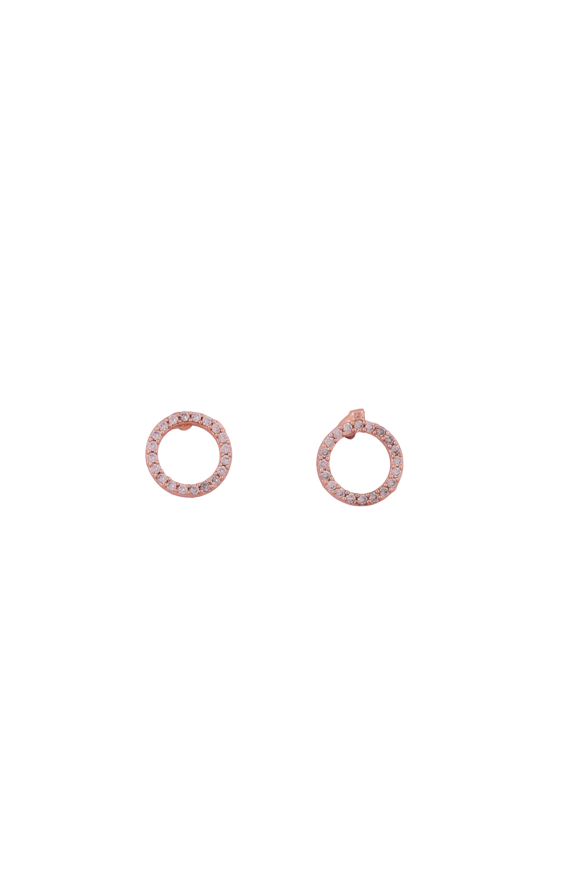 Radiant Rose Halo Studs - Amulya Gems