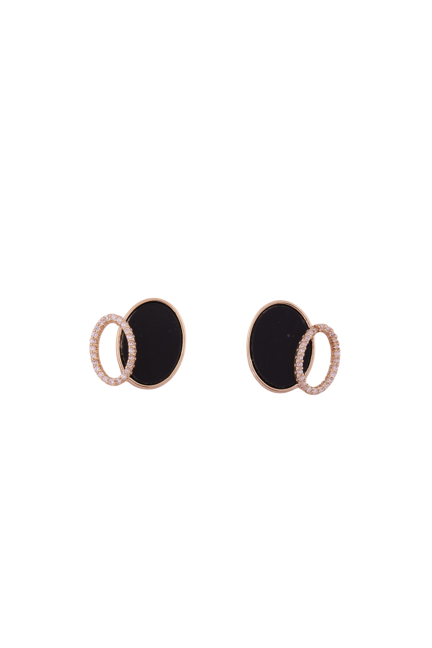 Eclipse Noir Stud Earrings - Amulya Gems