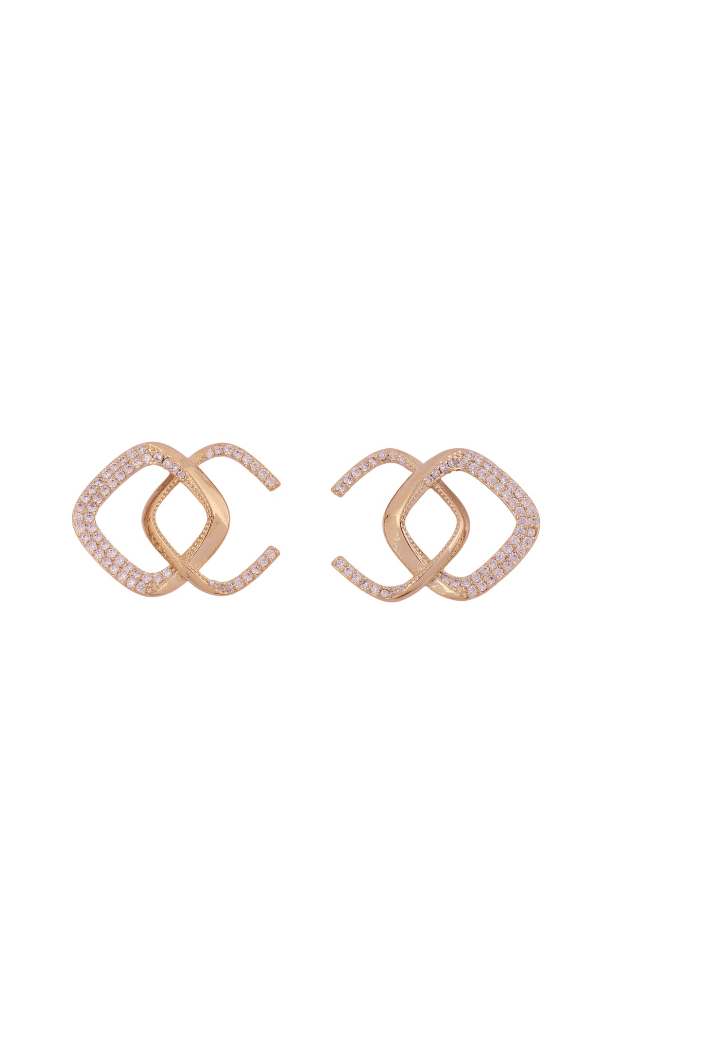 Luxe Interlock Studs - Amulya Gems