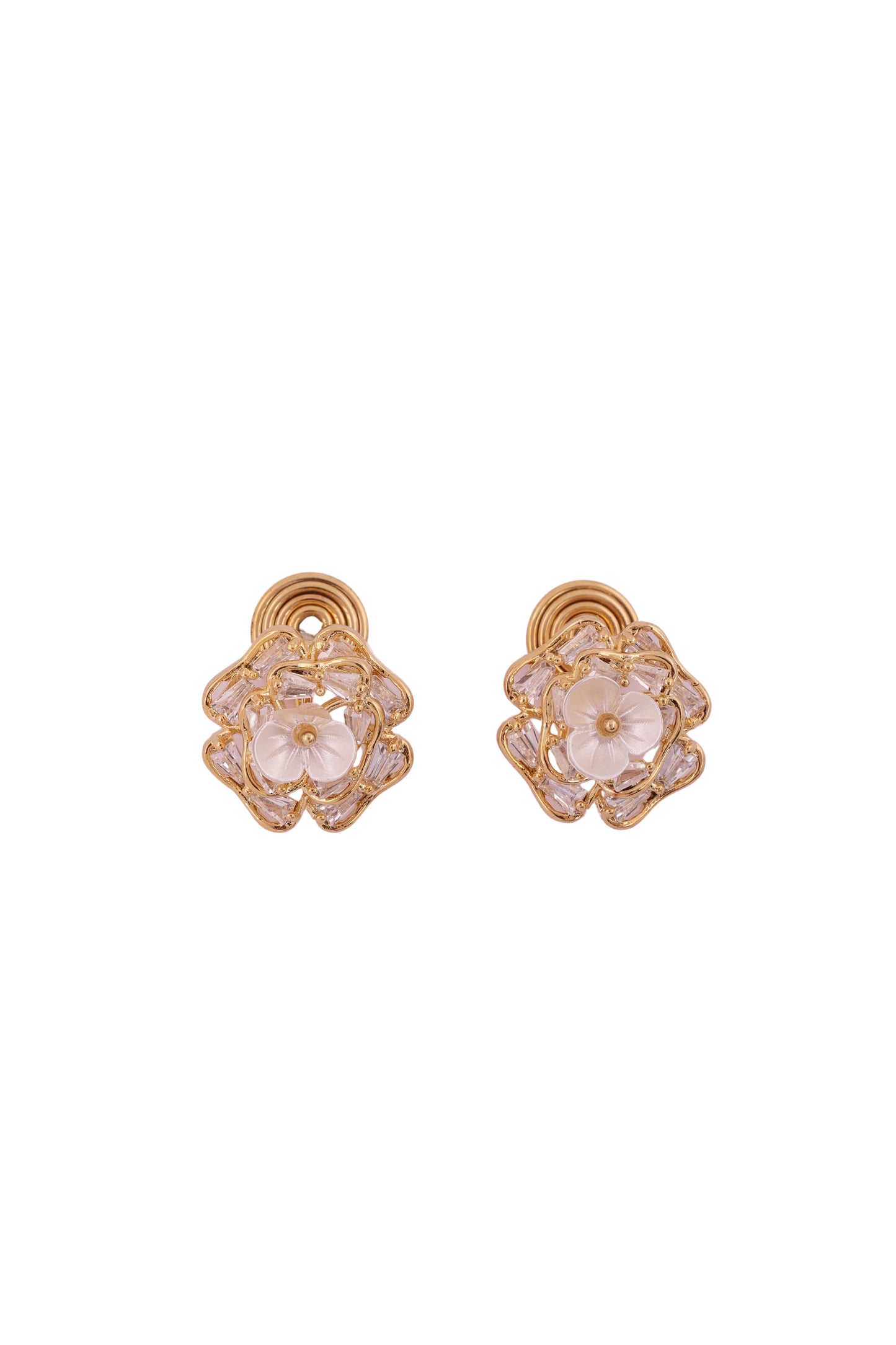 Floral Radiance Stud Earrings - Amulya Gems