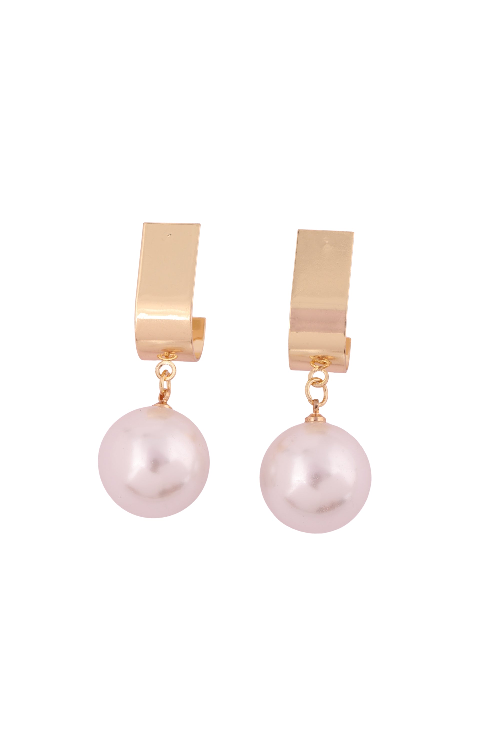 Luxe Gold Pearl Drop Earrings - Amulya Gems