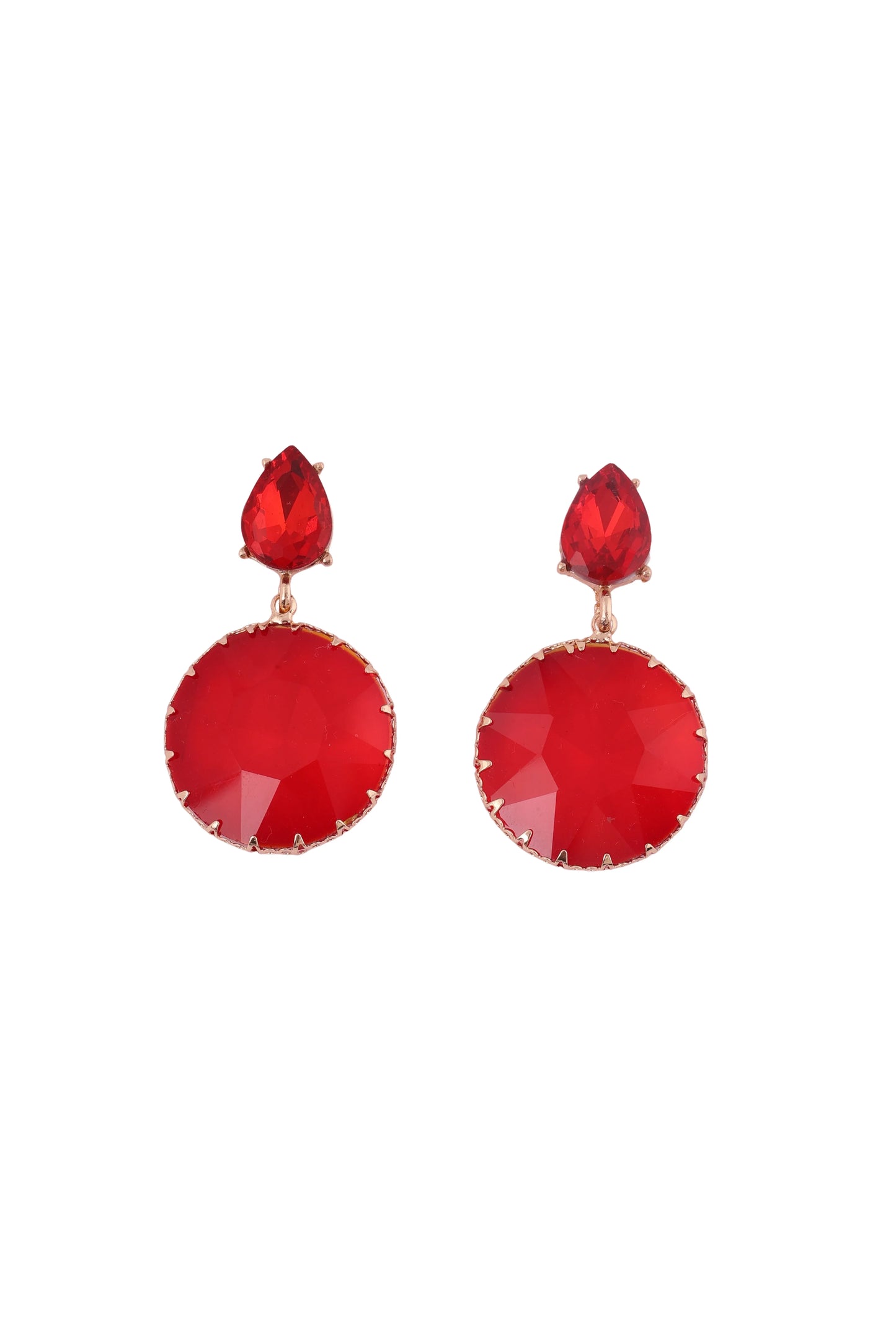 Scarlet Radiance Drop Earrings - Amulya Gems