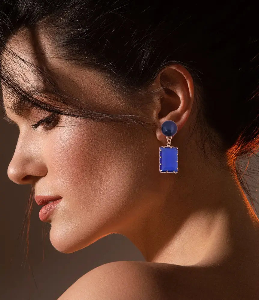 Royal Blue Elegance Peral Drop Earrings