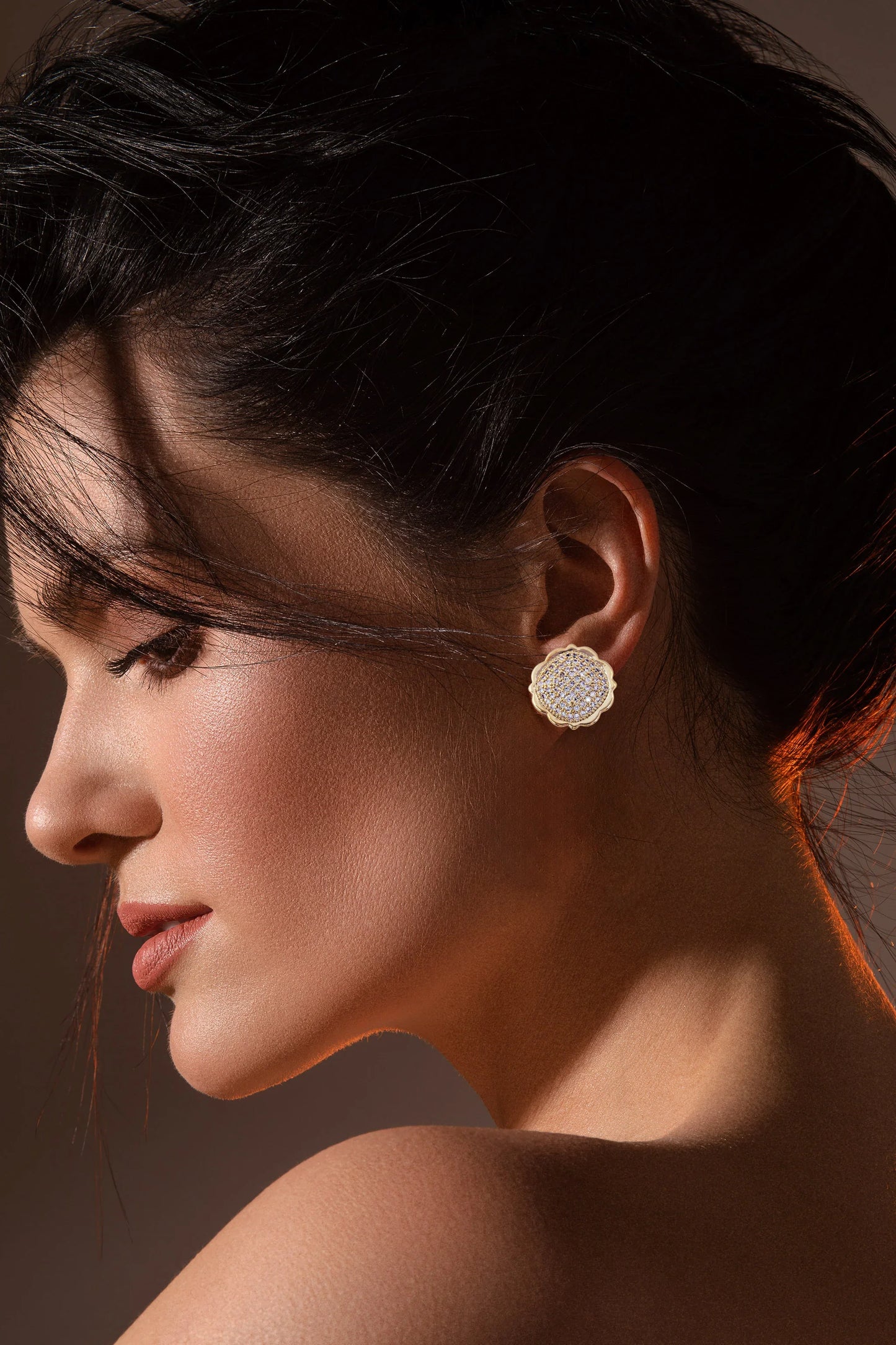 Elegant Gold-Plated Floral Stud Earrings - Amulya Gems