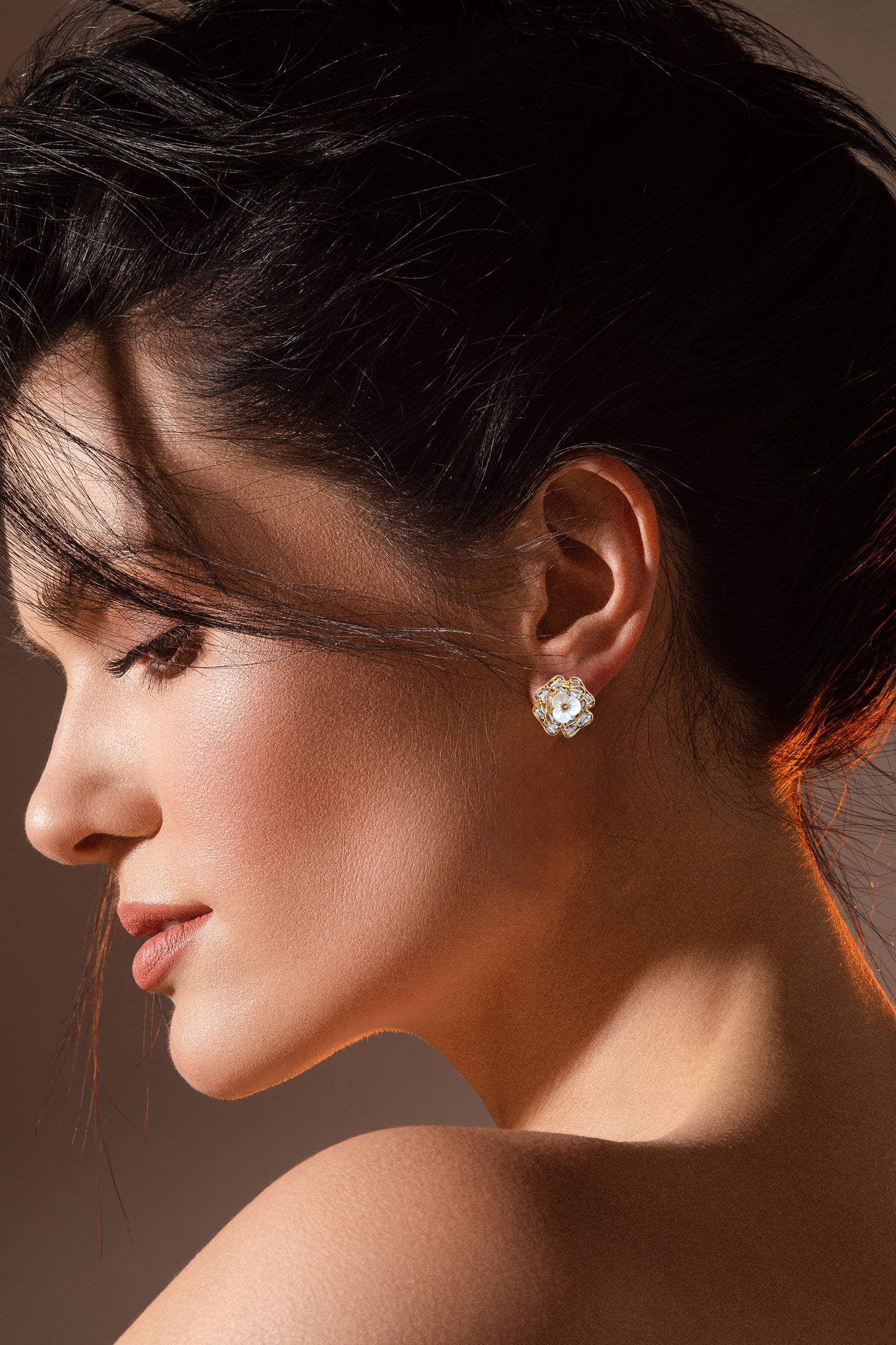 Floral Radiance Stud Earrings - Amulya Gems