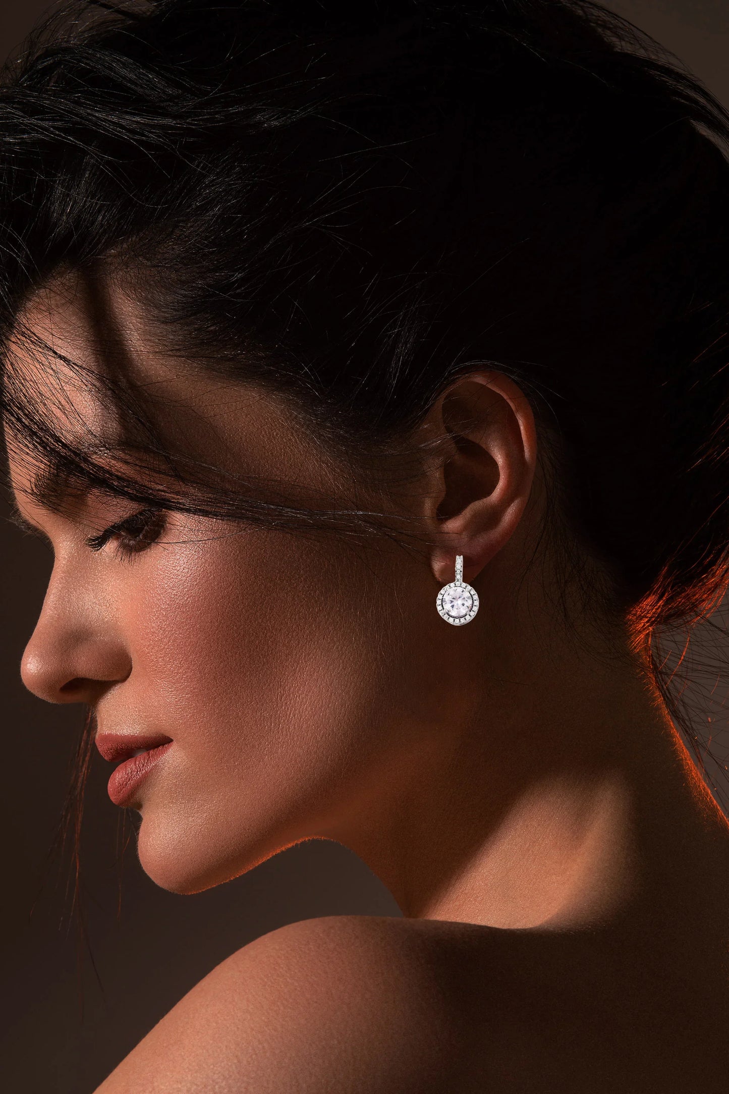 Elegant Halo Drop Earrings - Amulya Gems