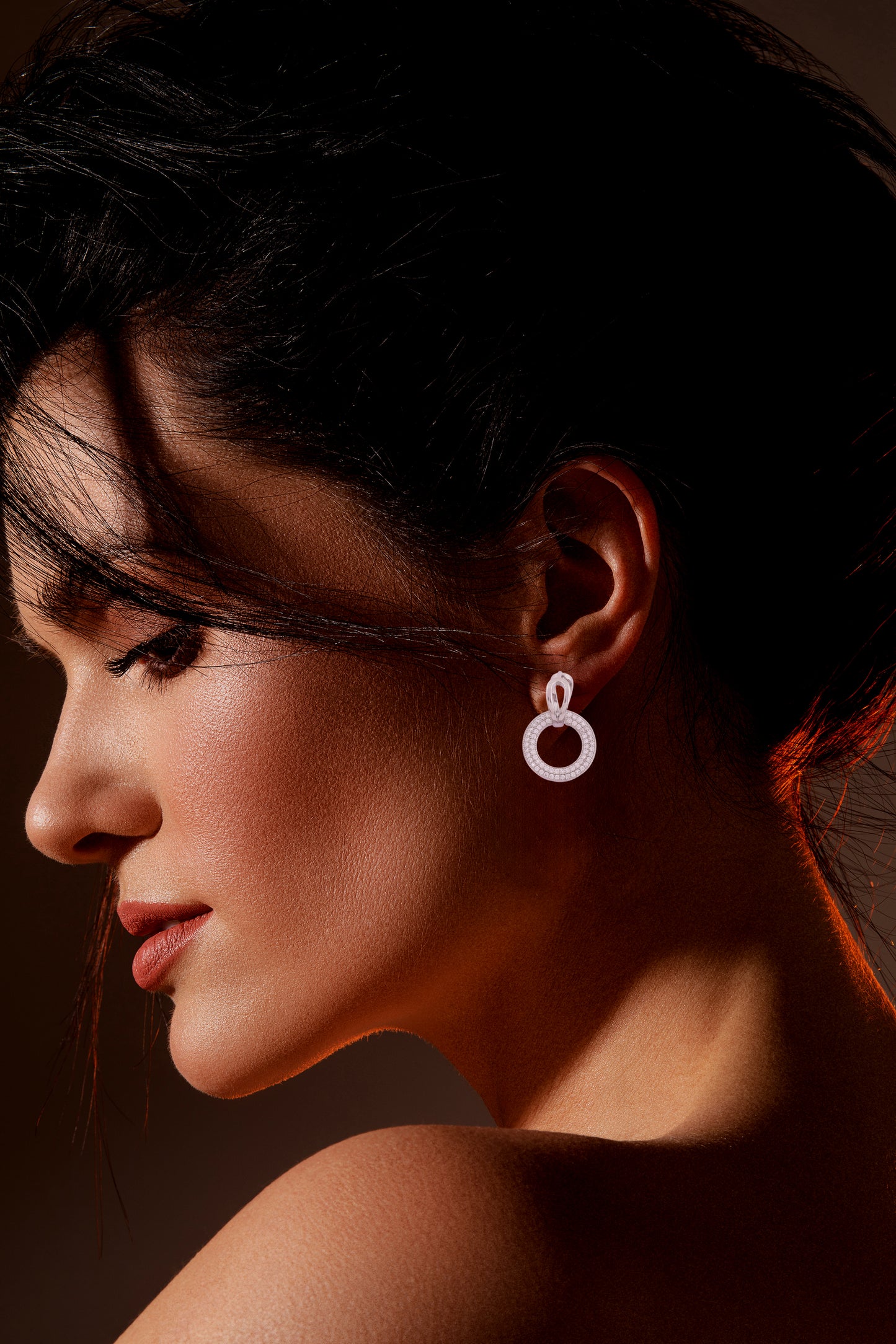 Diamond Halo Hoop Earrings - Amulya Gems