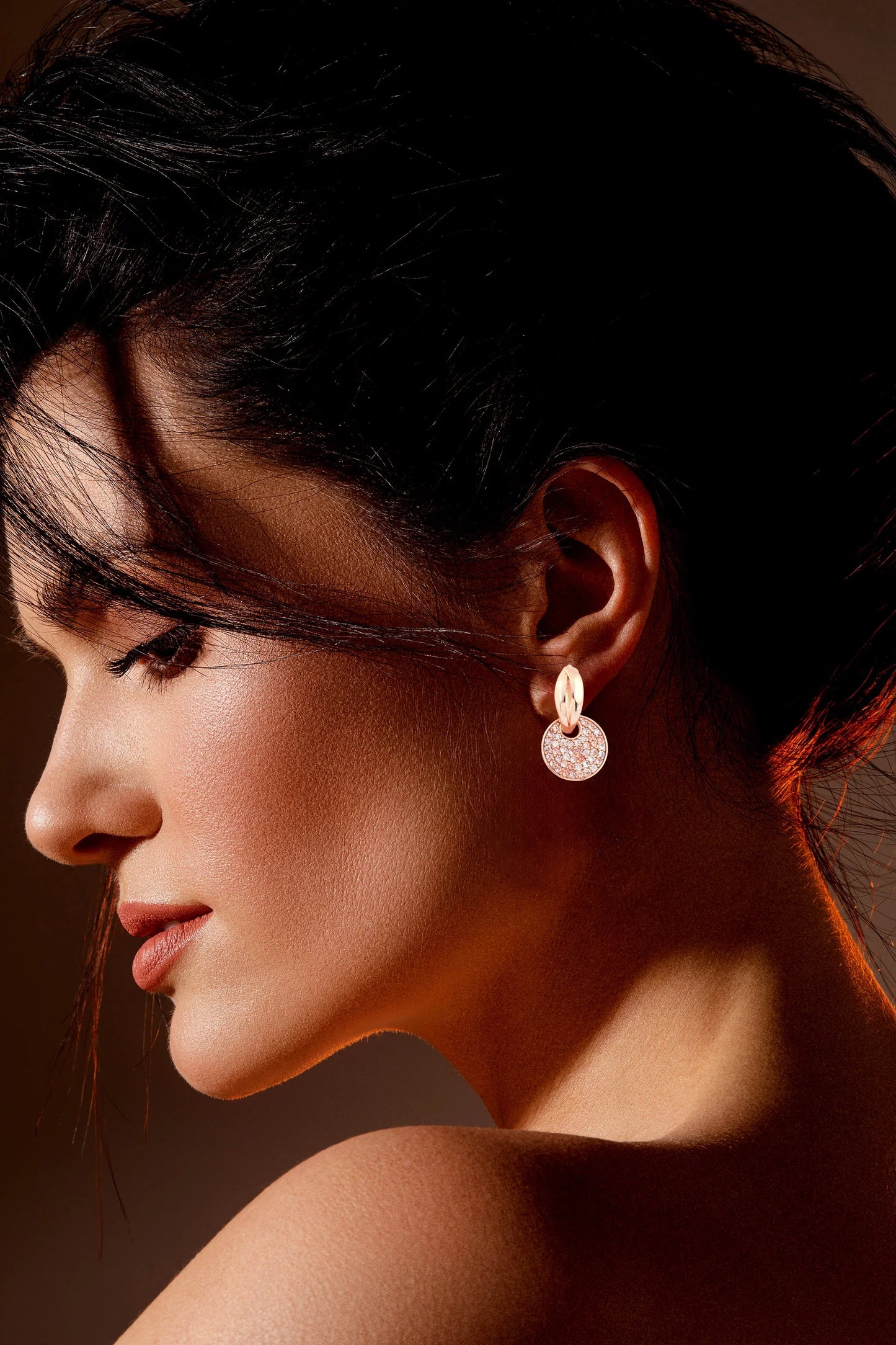 Rose Glow Pavé Earrings - Amulya Gems