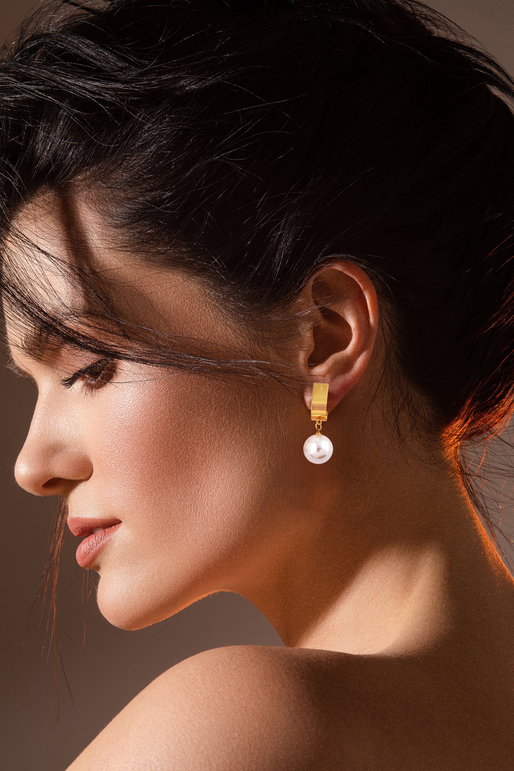 Luxe Gold Pearl Drop Earrings - Amulya Gems