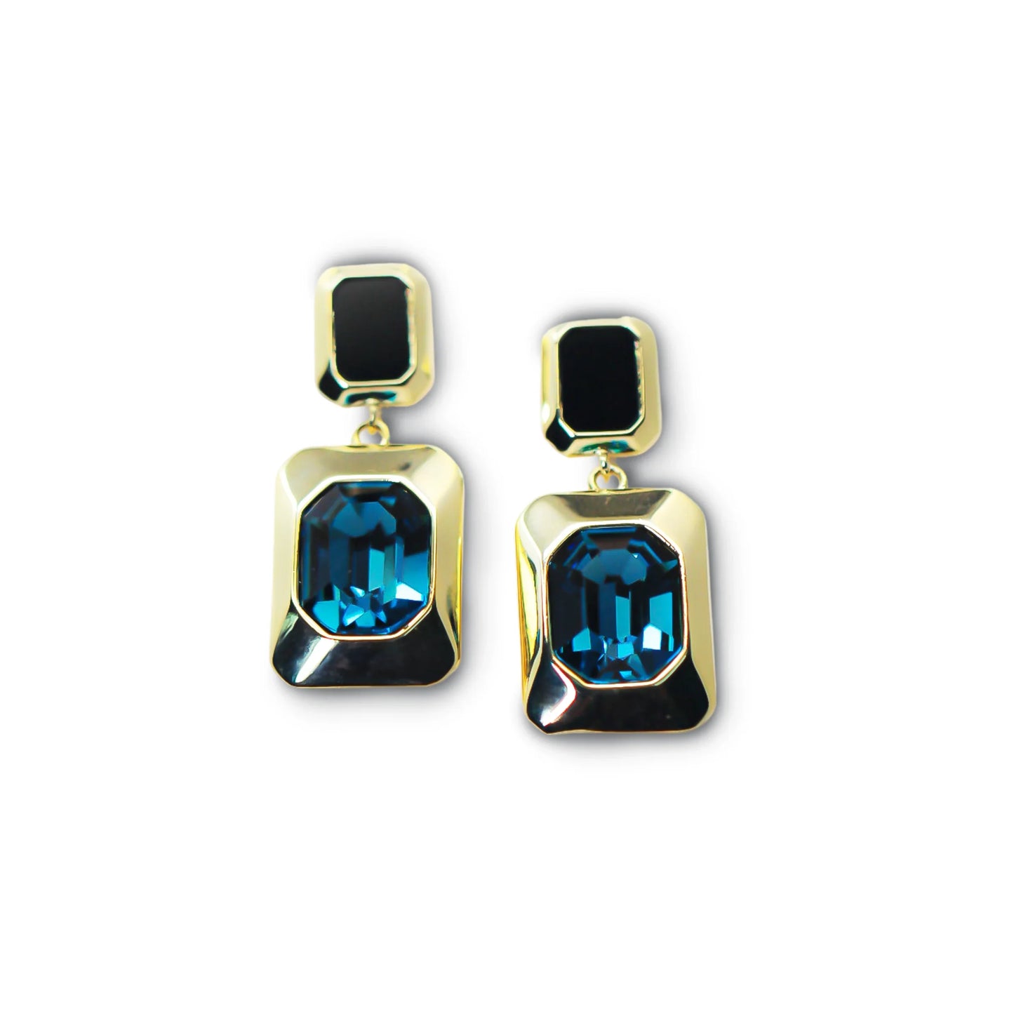 Octave Glam Gold Toned Drop Earrings - Amulya Gems