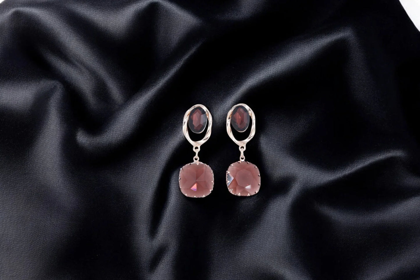 Mocha Elegance Dangle Earrings - Amulya Gems