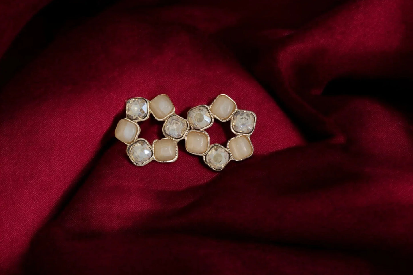 Crystal Bloom Stud Earrings - Amulya Gems