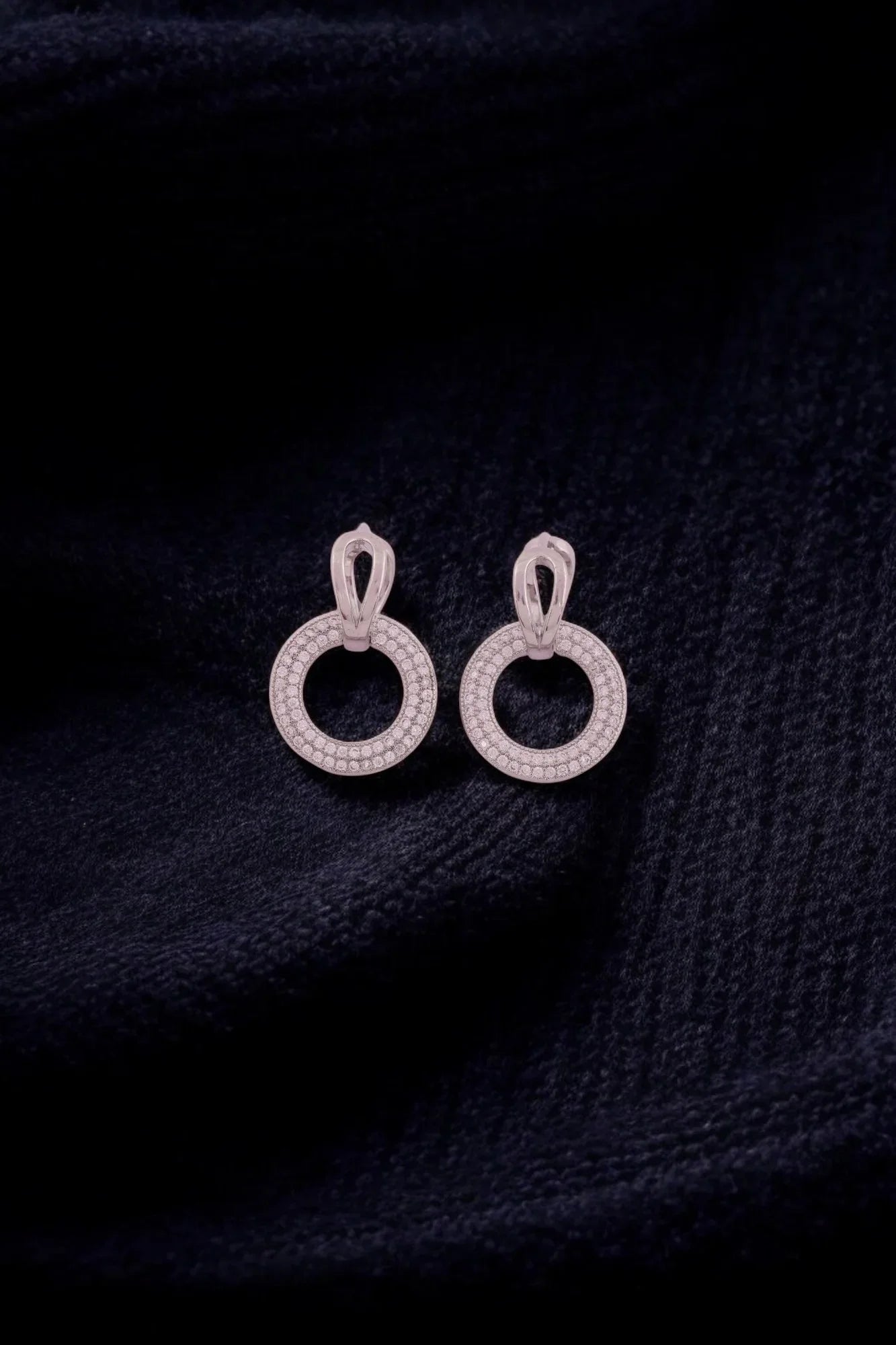 Diamond Halo Hoop Earrings - Amulya Gems
