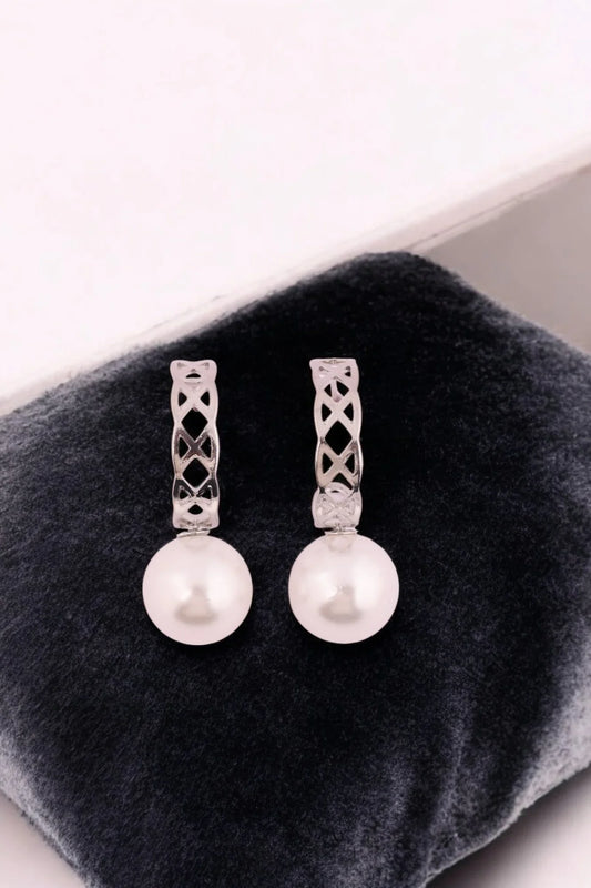 Pearl Drop Earrings | Silver - Amulya Gems