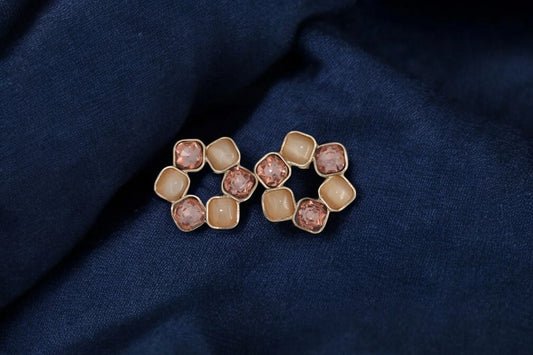 Blush Elegance Stud Earrings - Amulya Gems