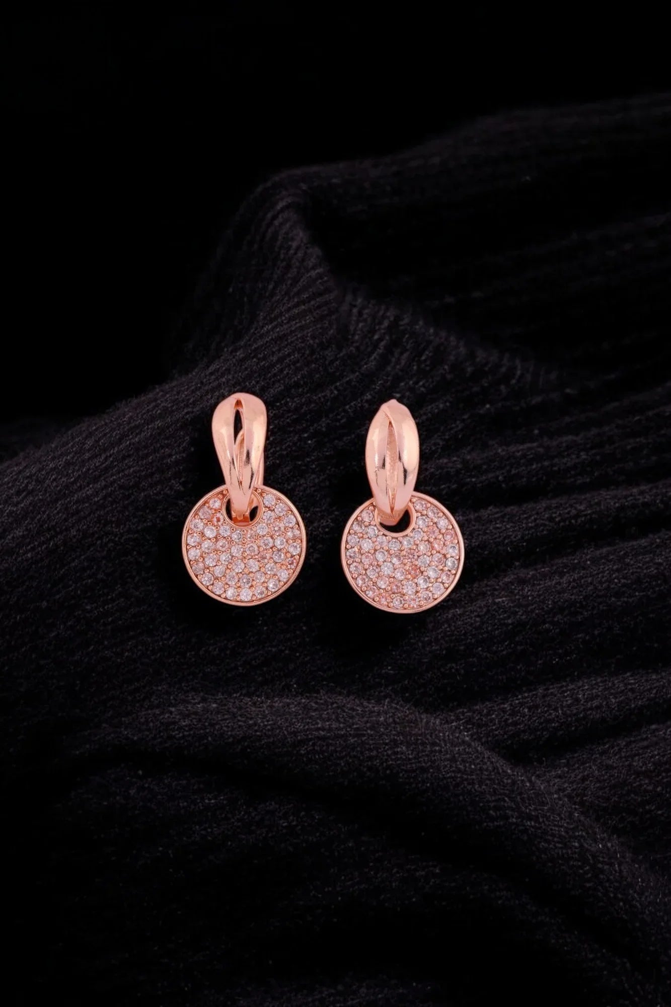 Rose Glow Pavé Earrings - Amulya Gems