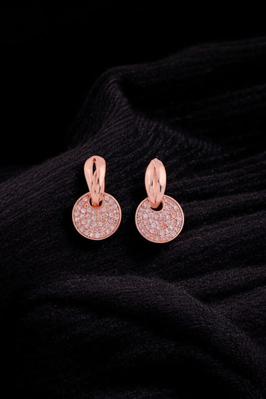 Rose Glow Pavé Earrings - Amulya Gems