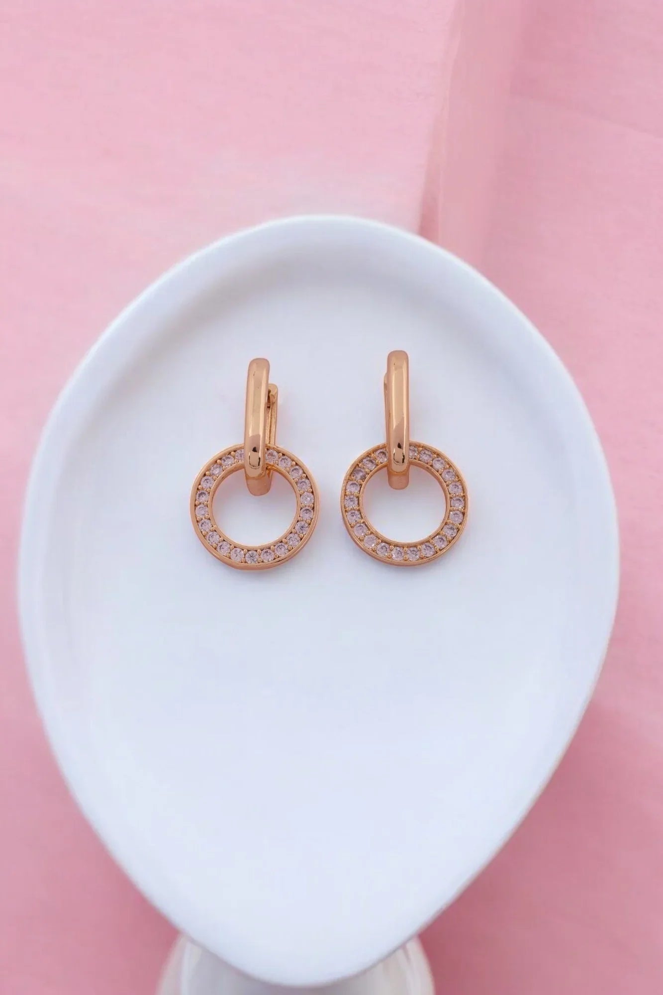 Sparkling Circle Drop Earrings – A Timeless Statement - Amulya Gems