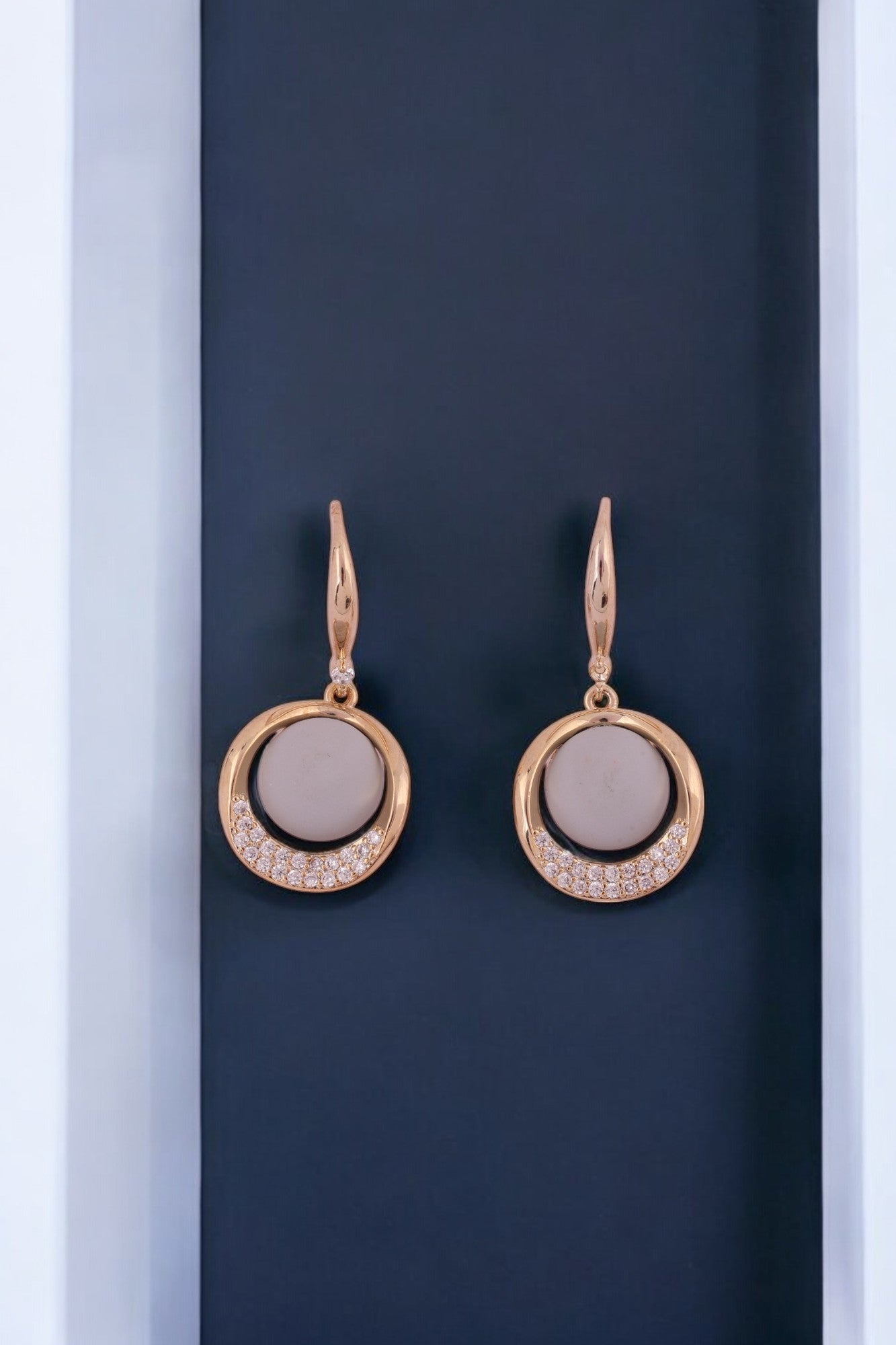 Moonlit Glow Drop Earrings - Amulya Gems