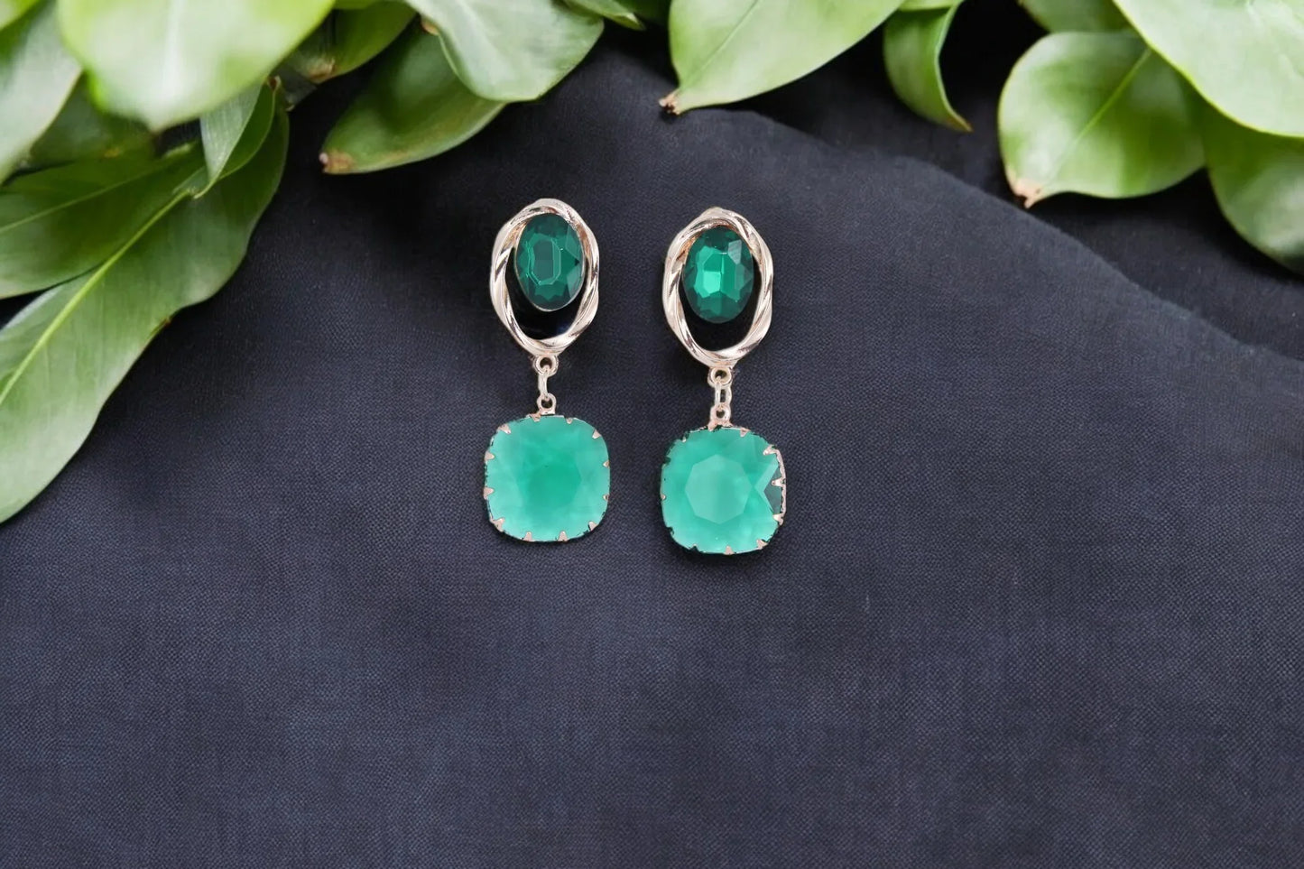 Emerald Majesty Dangle Earrings - Amulya Gems