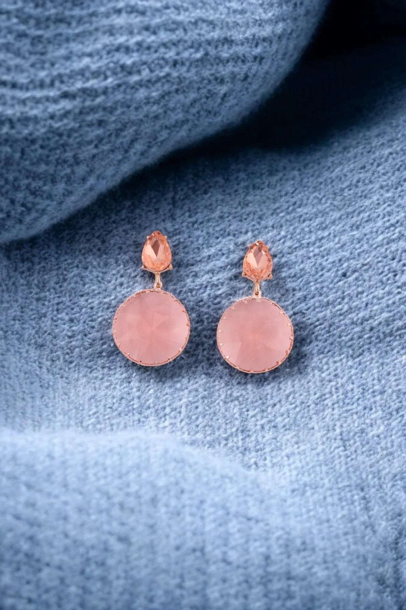 Blush Elegance Drop Earrings - Amulya Gems