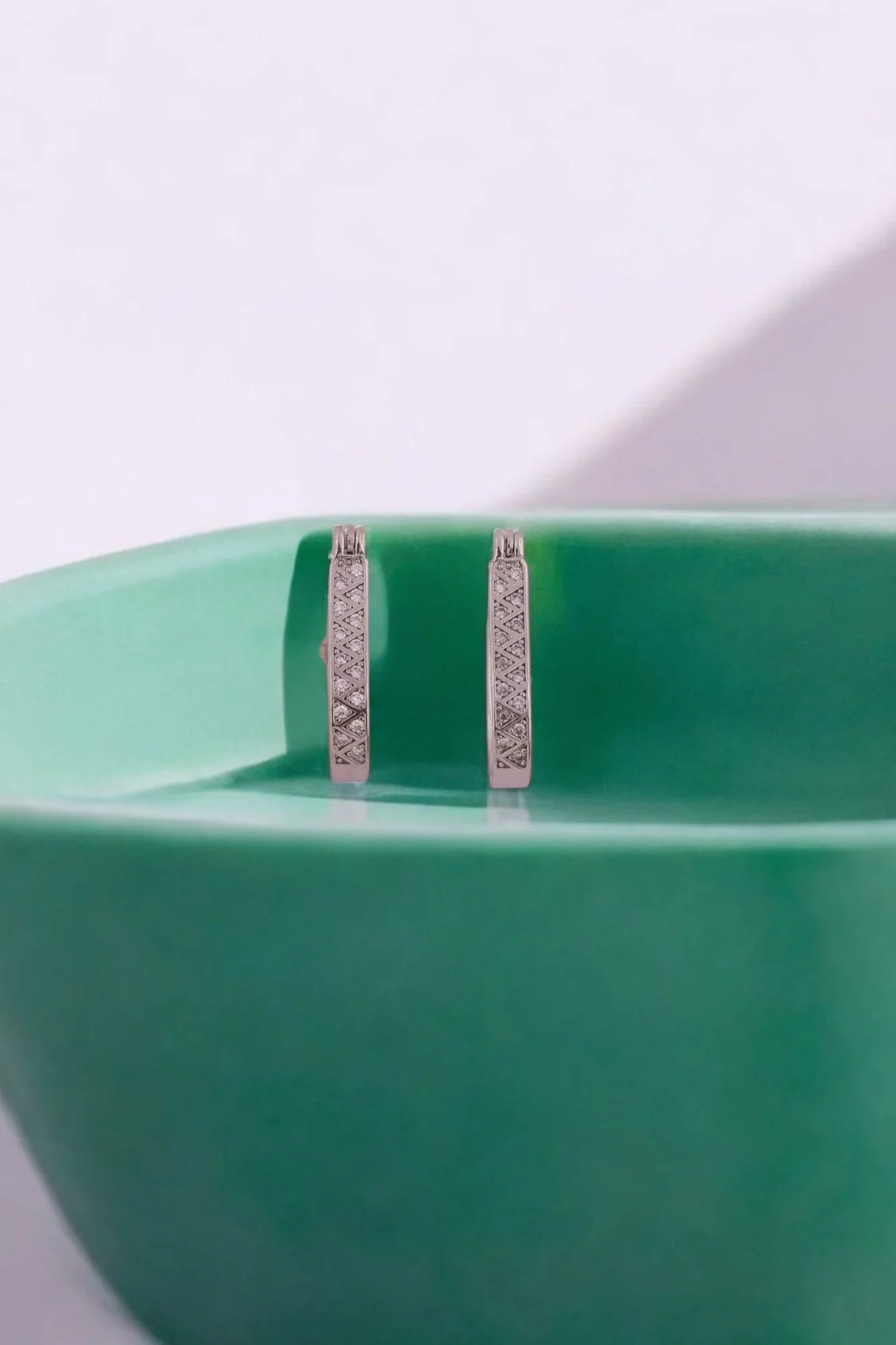 Diamond Lattice Hoop Earrings - Amulya Gems