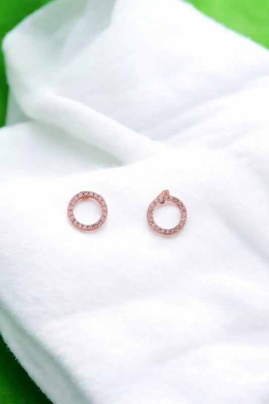 Radiant Rose Halo Studs - Amulya Gems