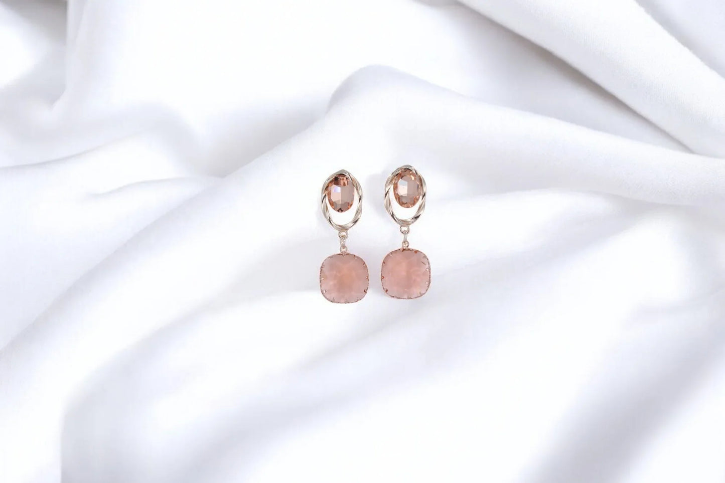 Rose Radiance Drop Earrings - Amulya Gems