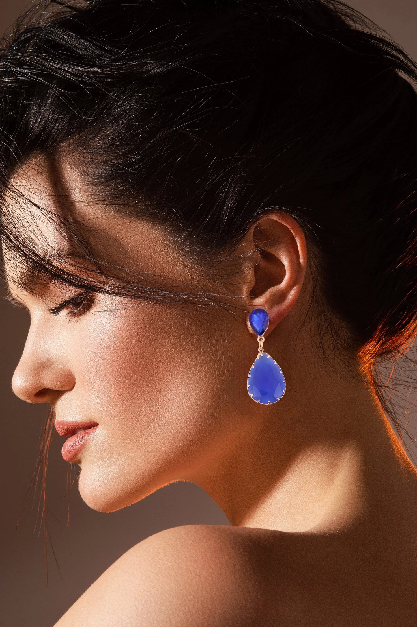 Sapphire Blue Drop Earrings - Amulya Gems